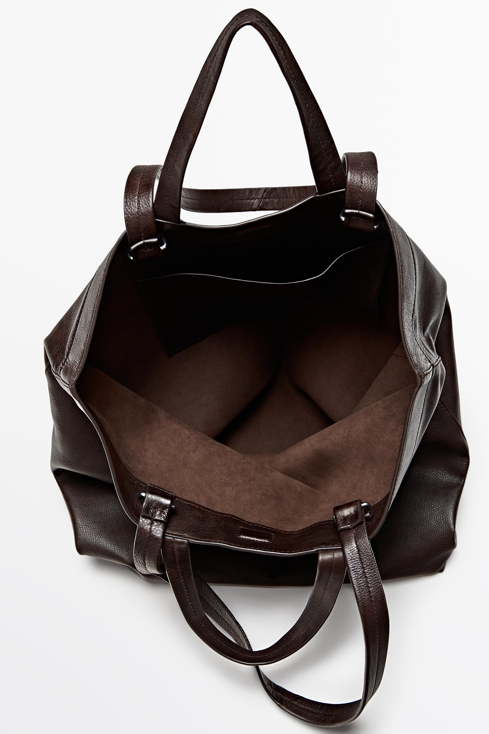 Nappa leather tote bag — BROWN