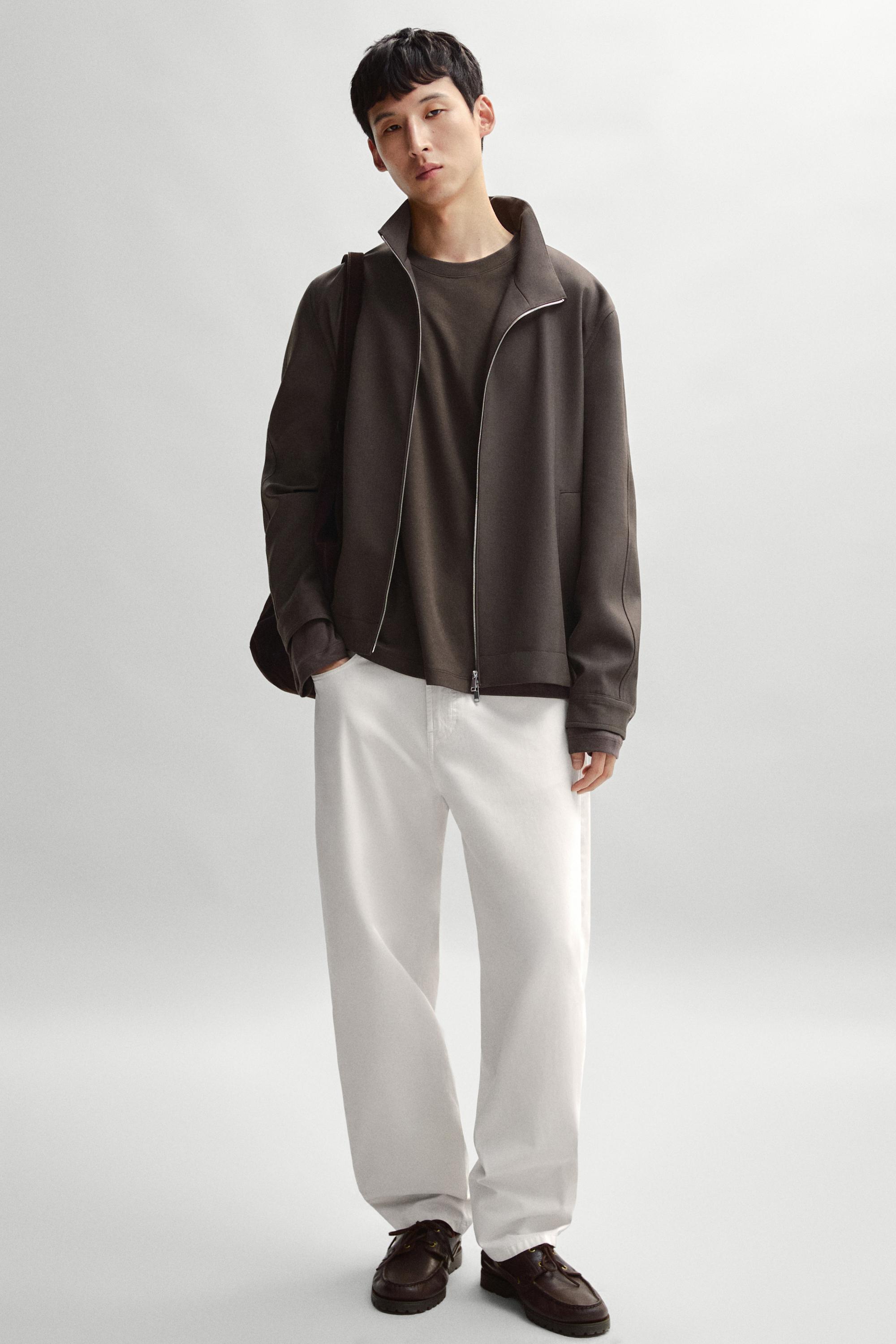 100% cool wool total look jacket — BROWN