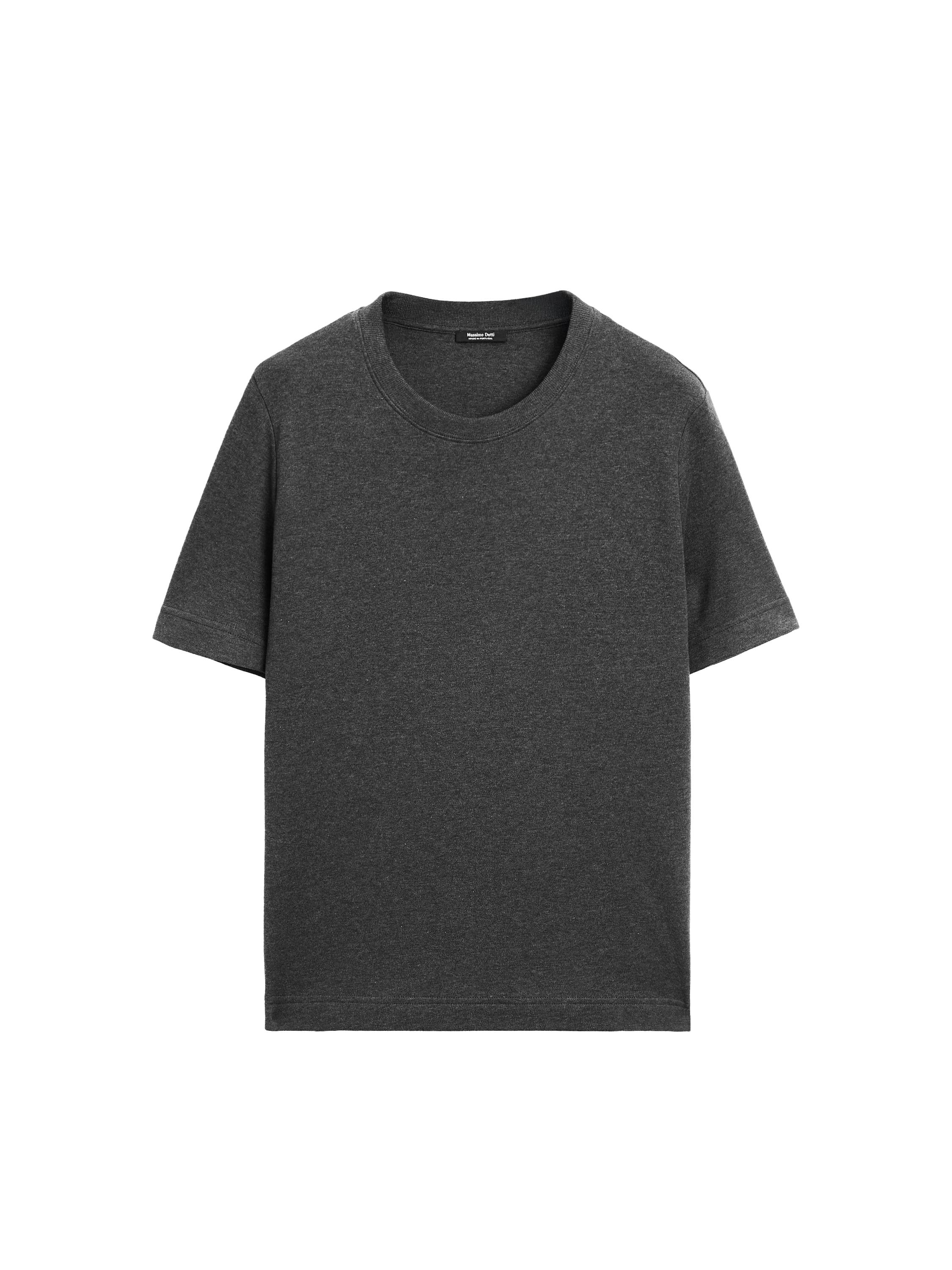 100% cotton interlock crew neck T-shirt — ANTHRACITE GREY