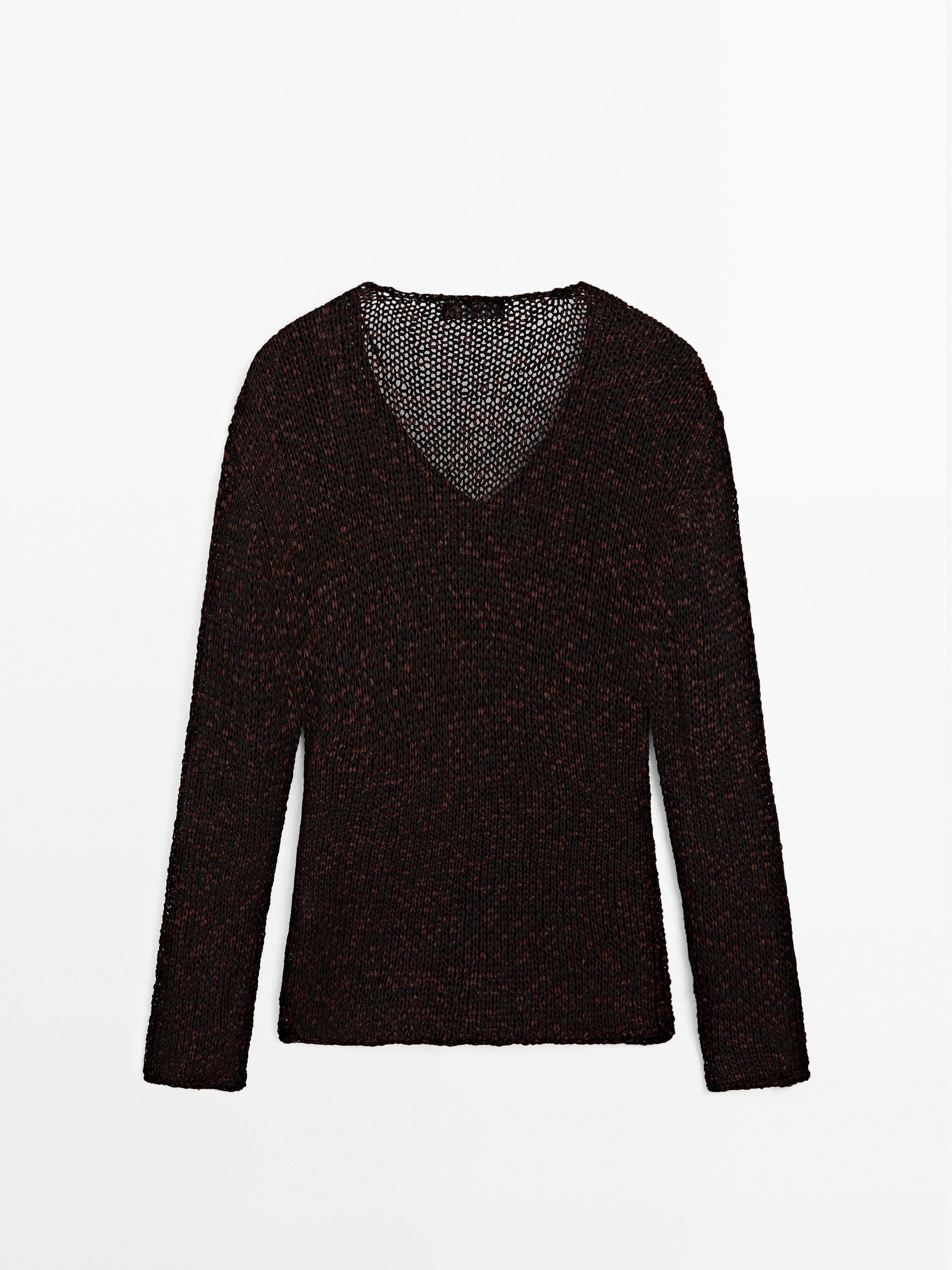 Pull coton en maille moulinée