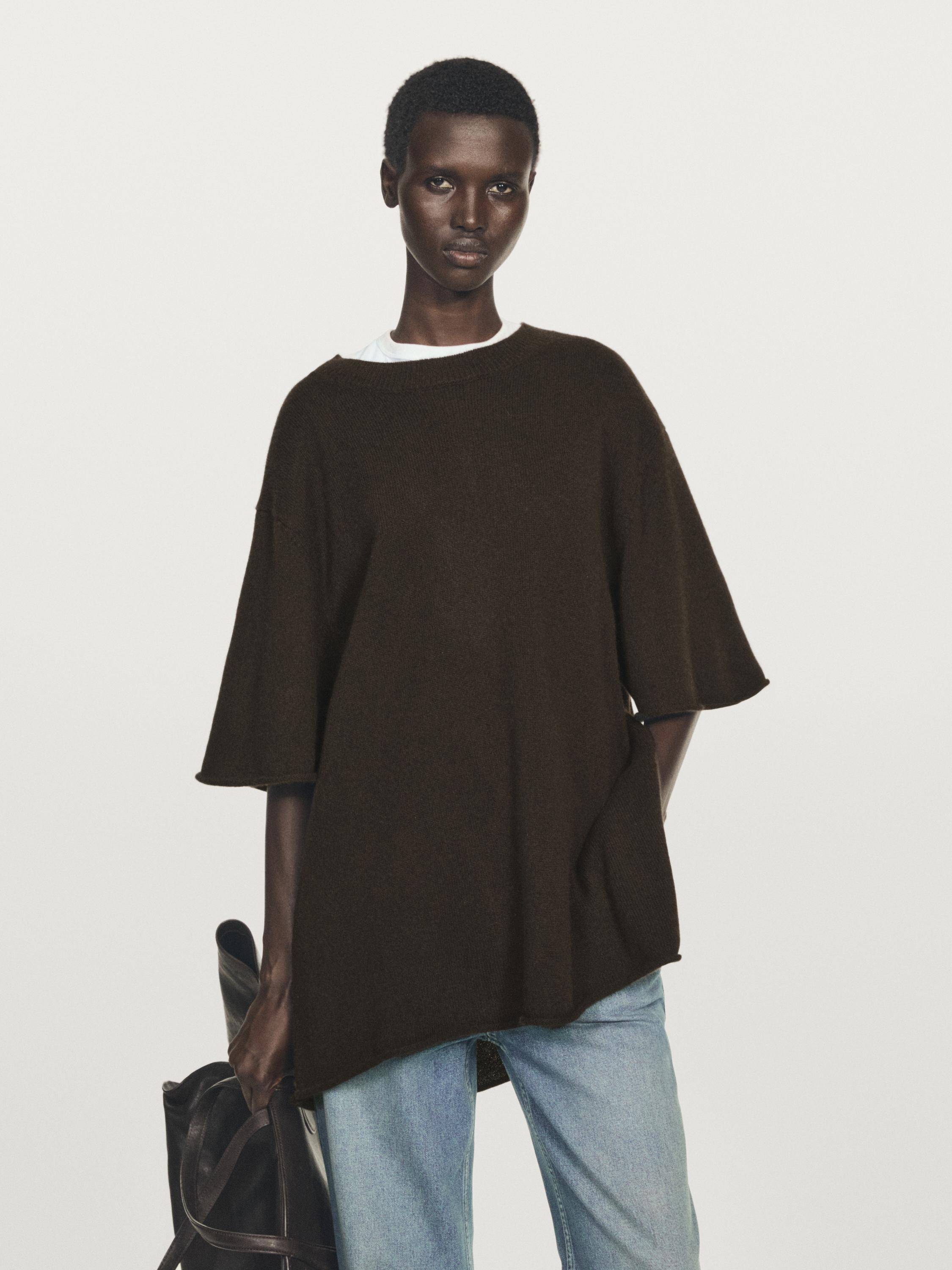 100% cashmere oversize knit sweater