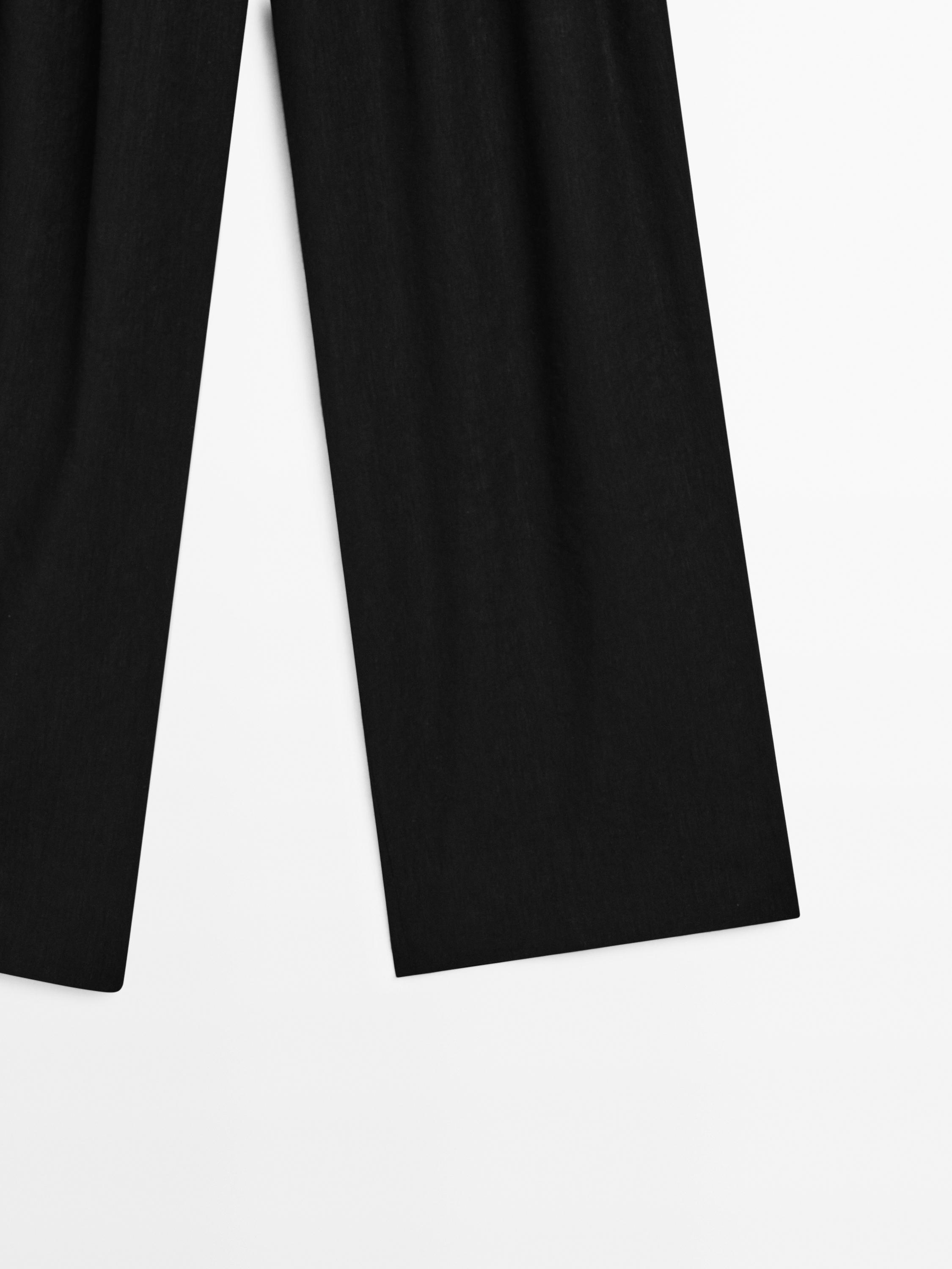 Pantalone ravnog kroja od mešavine lana s ušicima