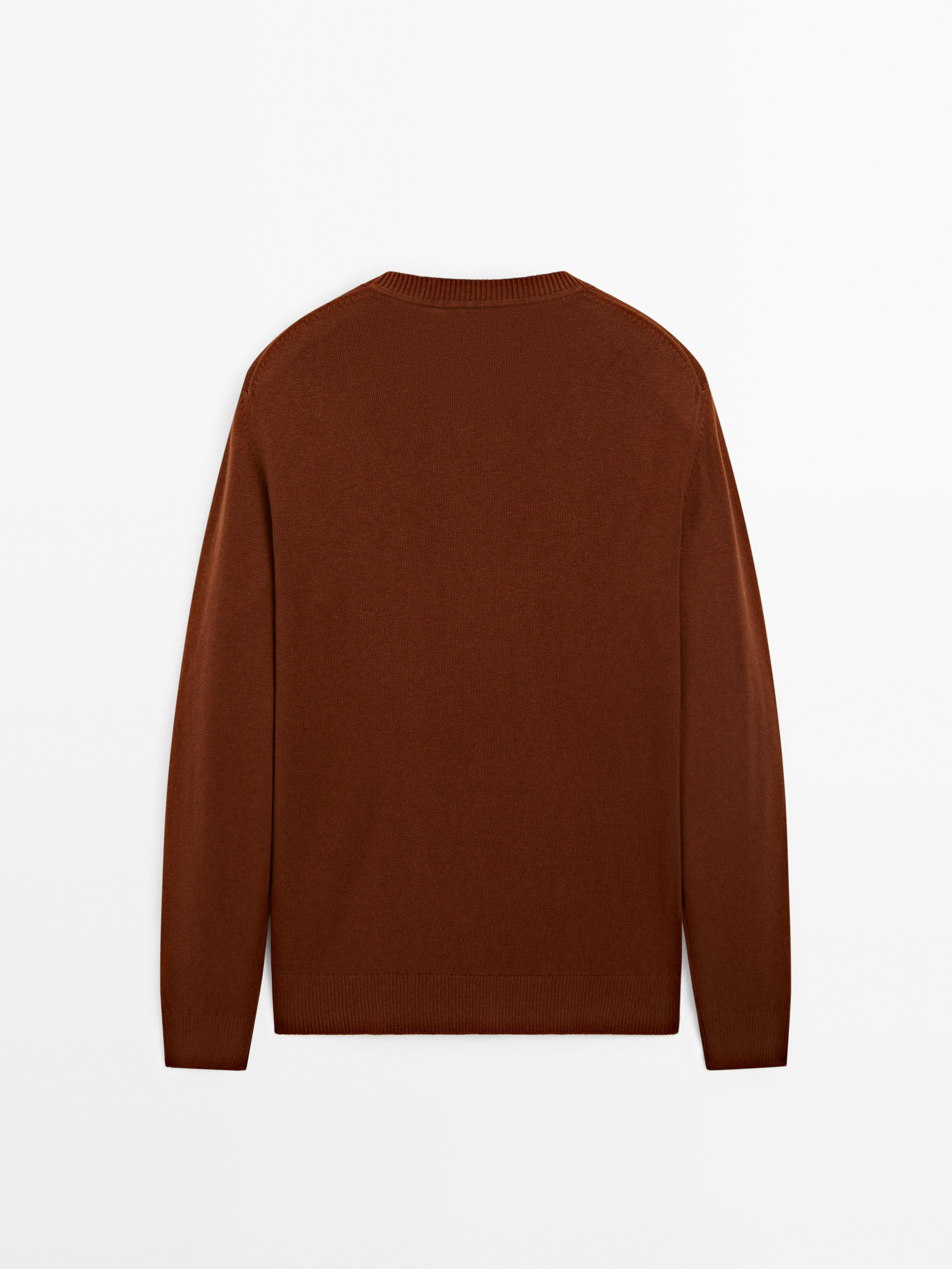 Cotton blend knit sweater