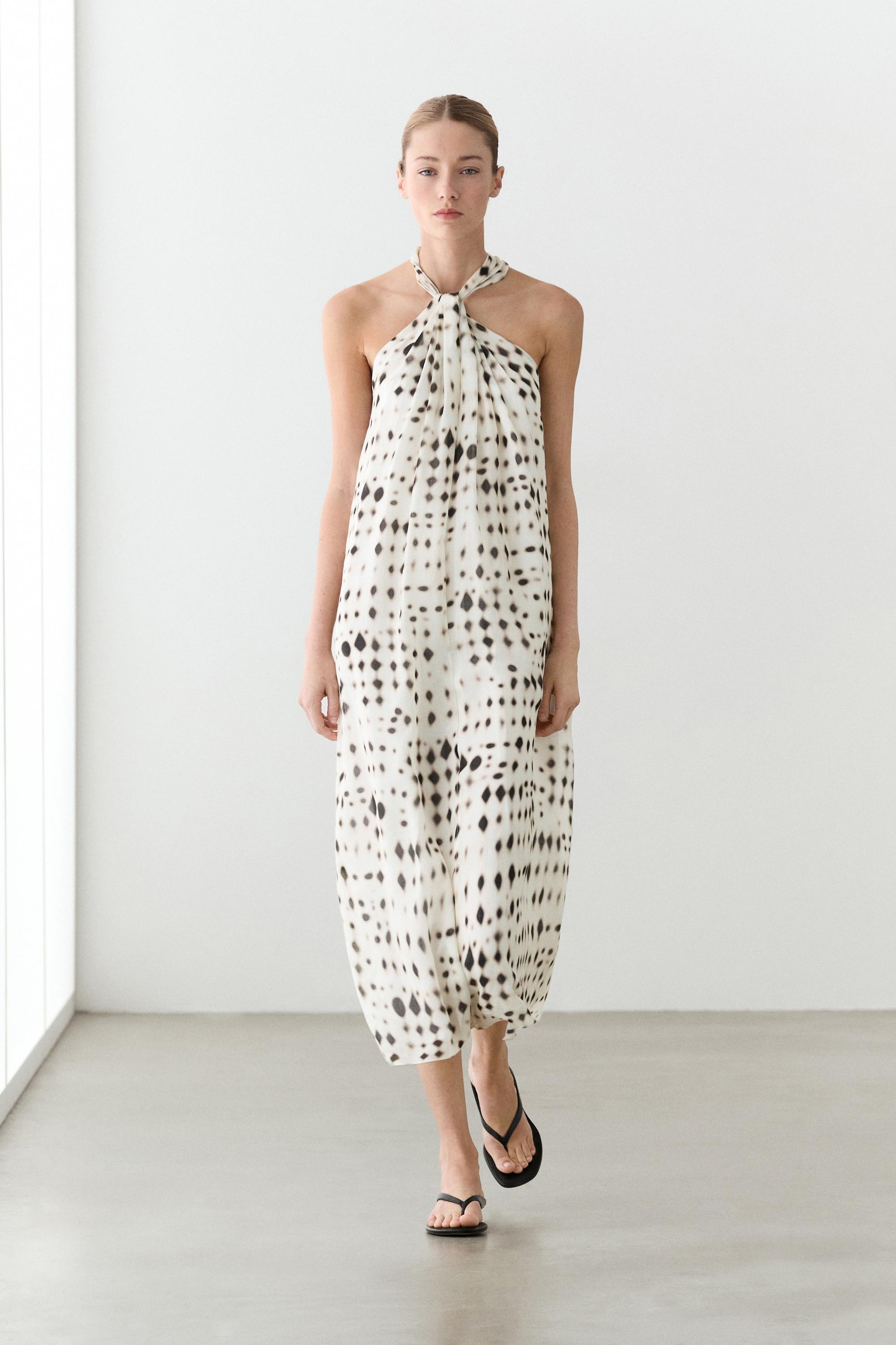 Vestido halter estampado