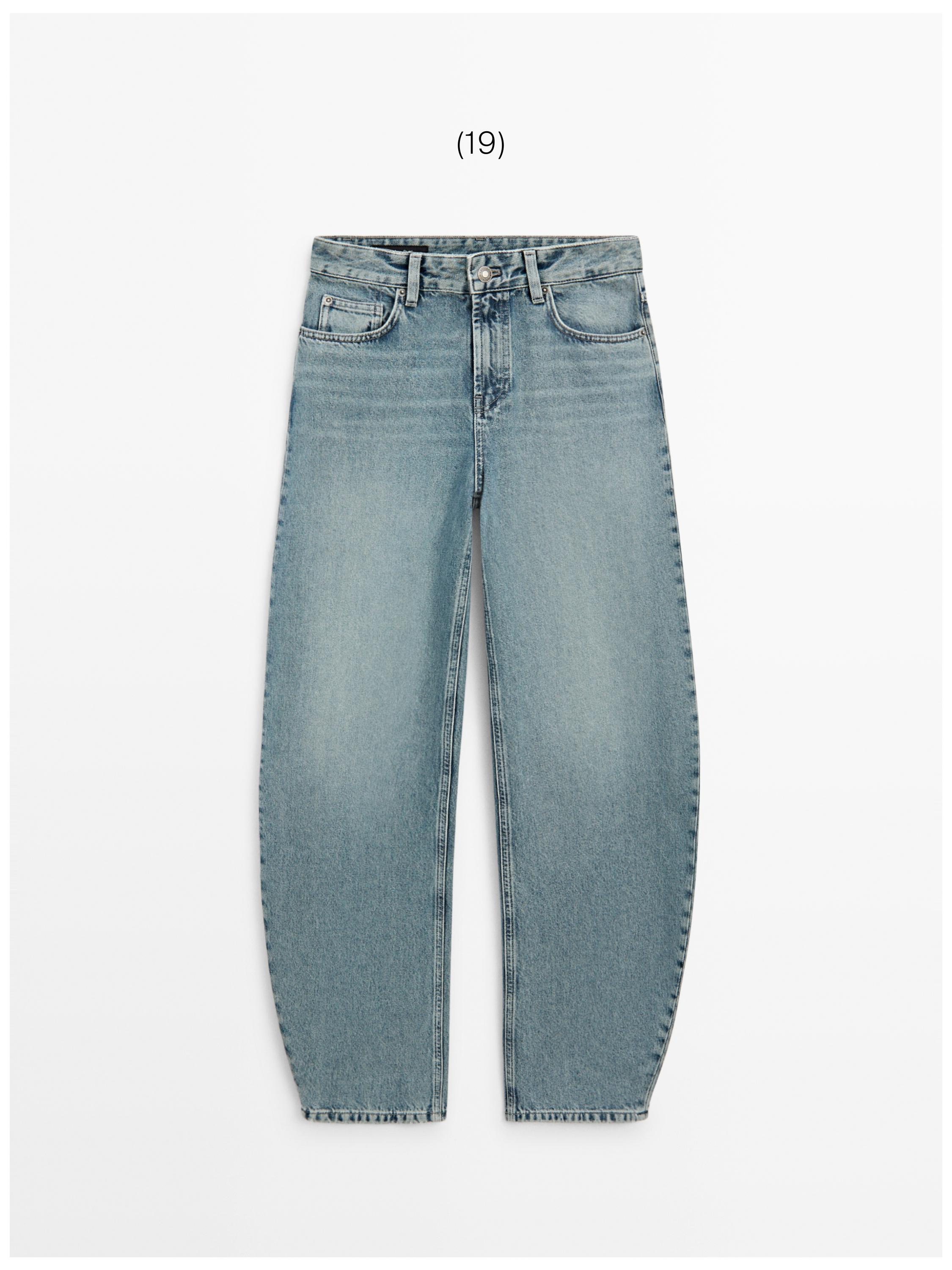 High-waist barrel fit jeans — Light Blue