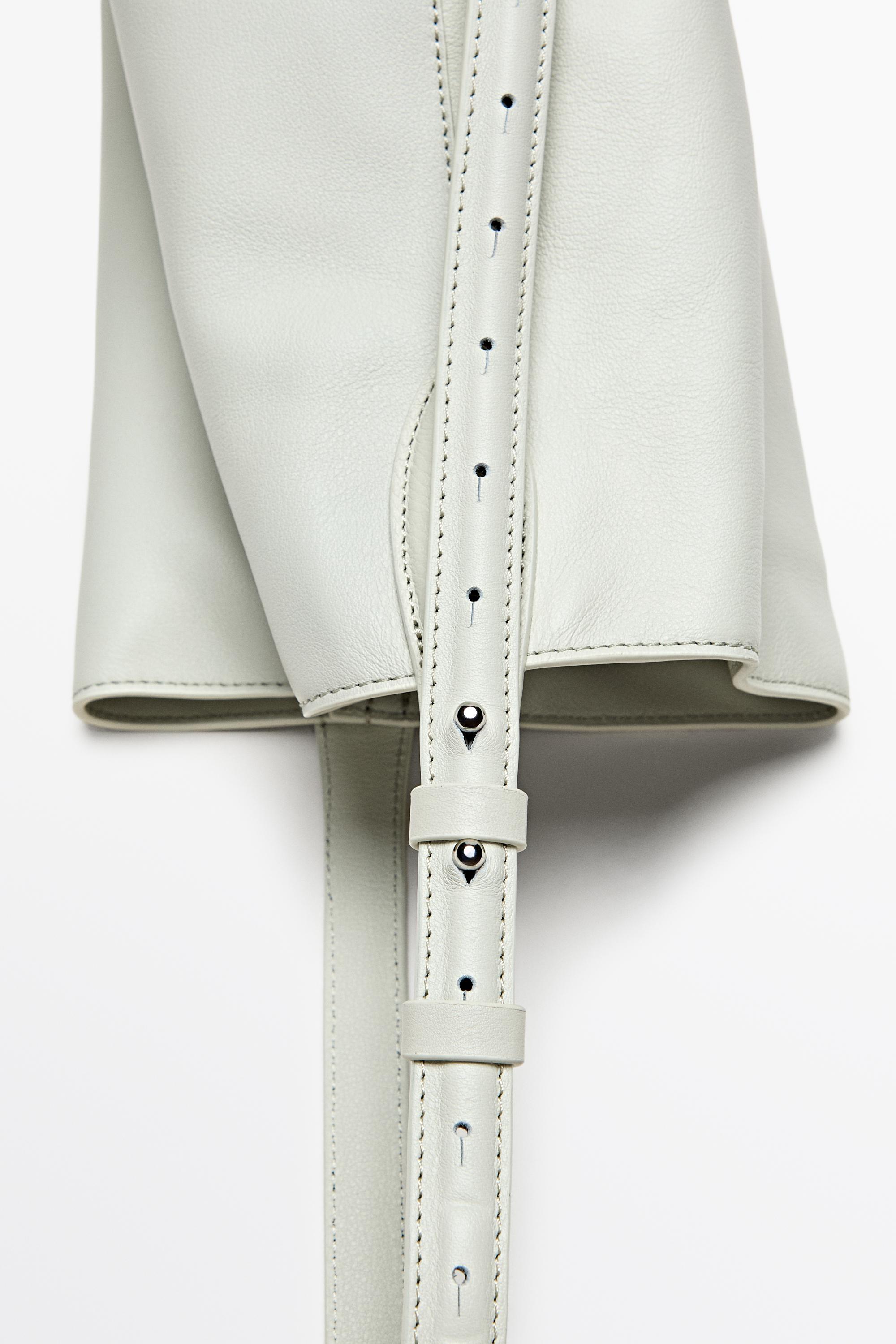 Nappa leather mini bucket bag — Off white