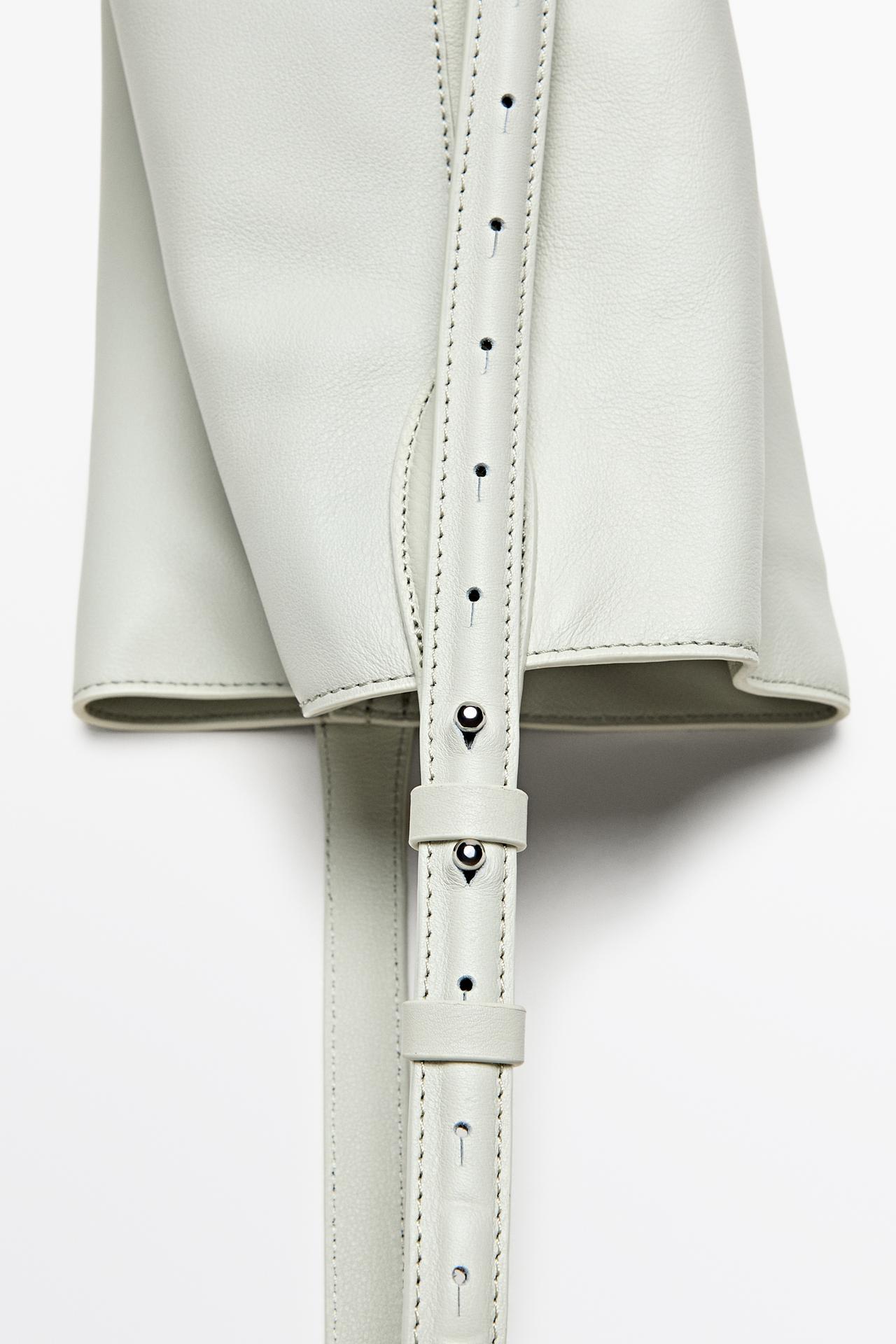 Nappa leather mini bucket bag — Off white