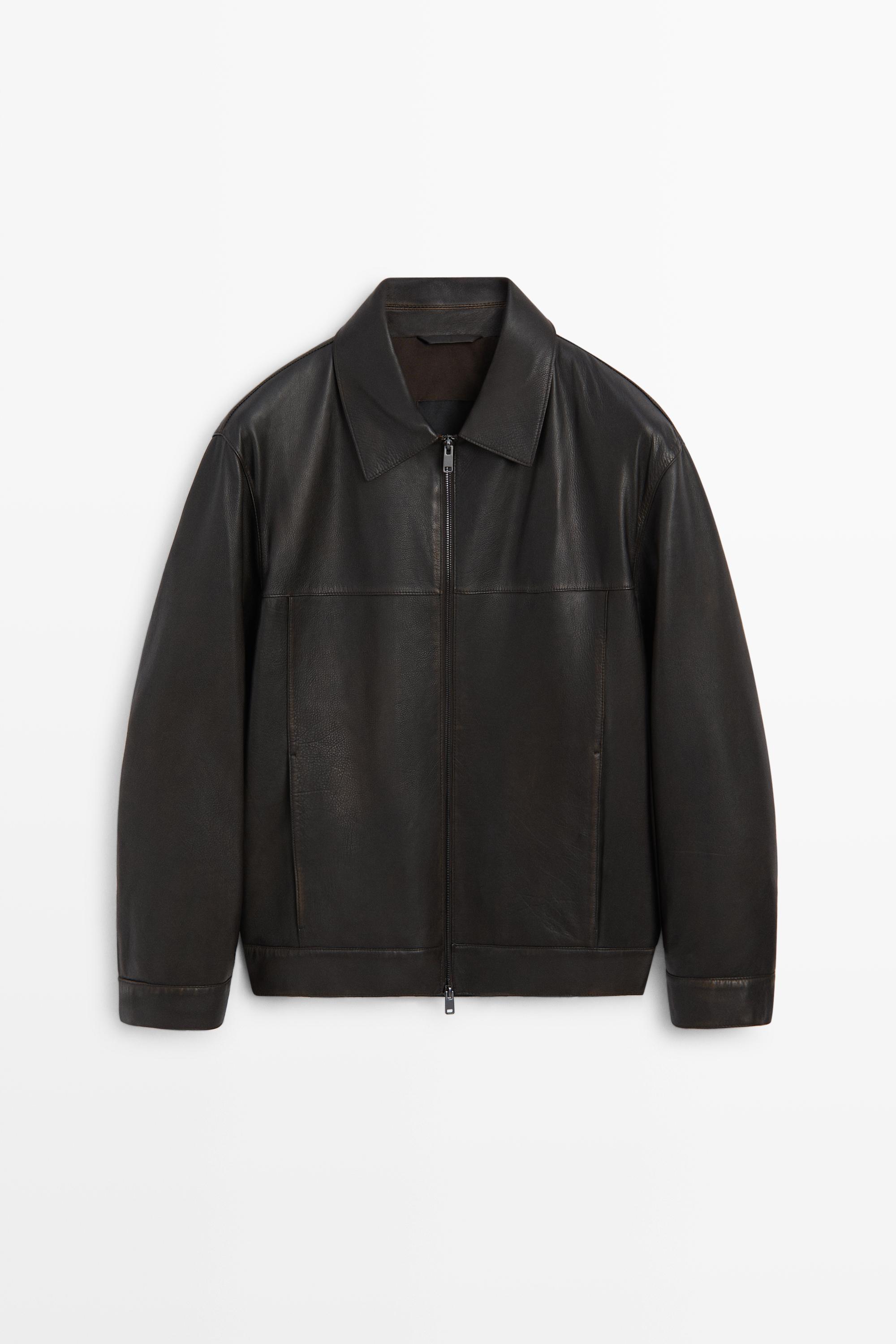 Massimo Dutti レザーライダースジャケット Men's Leather Jackets - Massimo Dutti - US