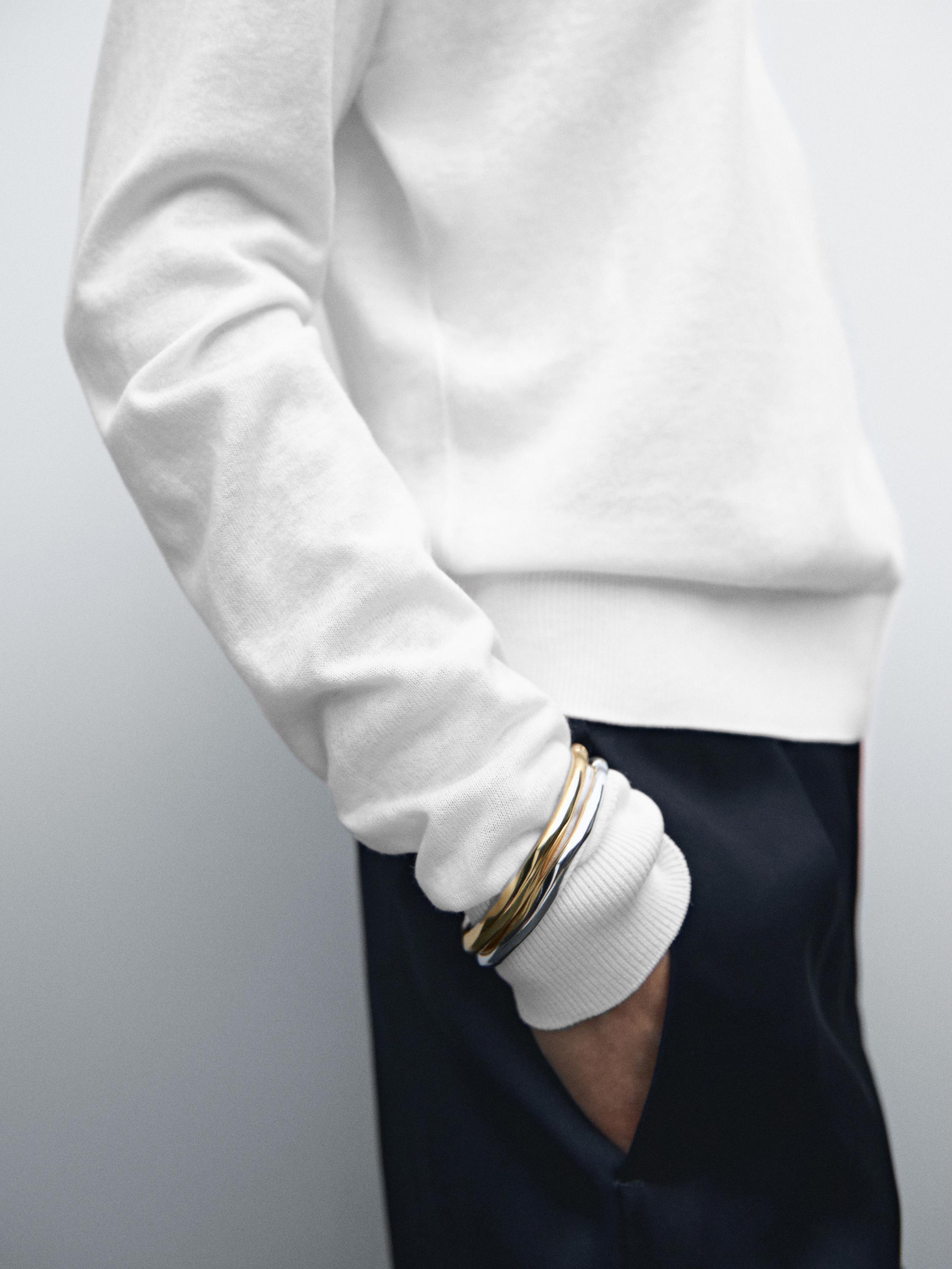 Cotton blend knit sweater