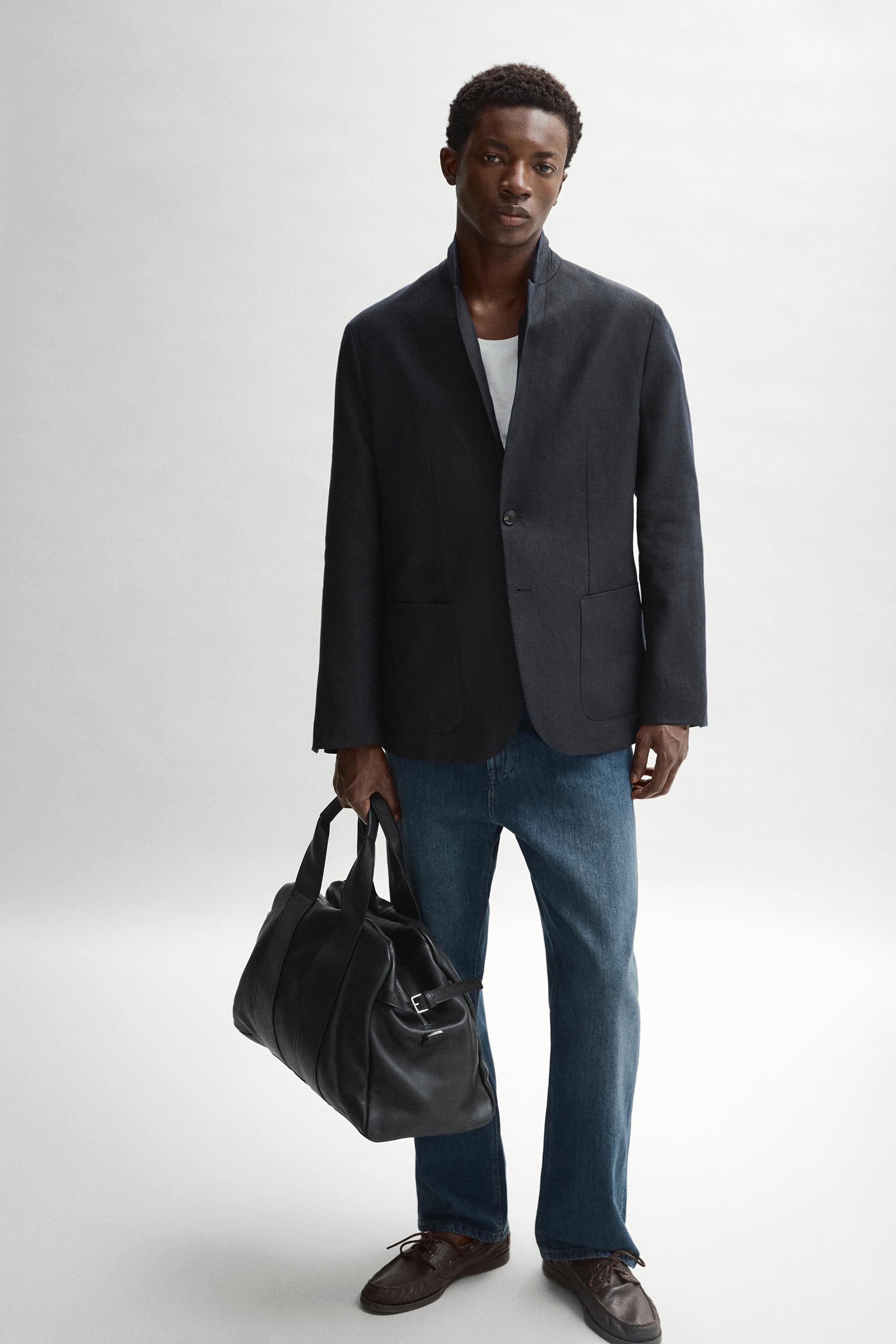 Nappa leather travel bag — BLACK