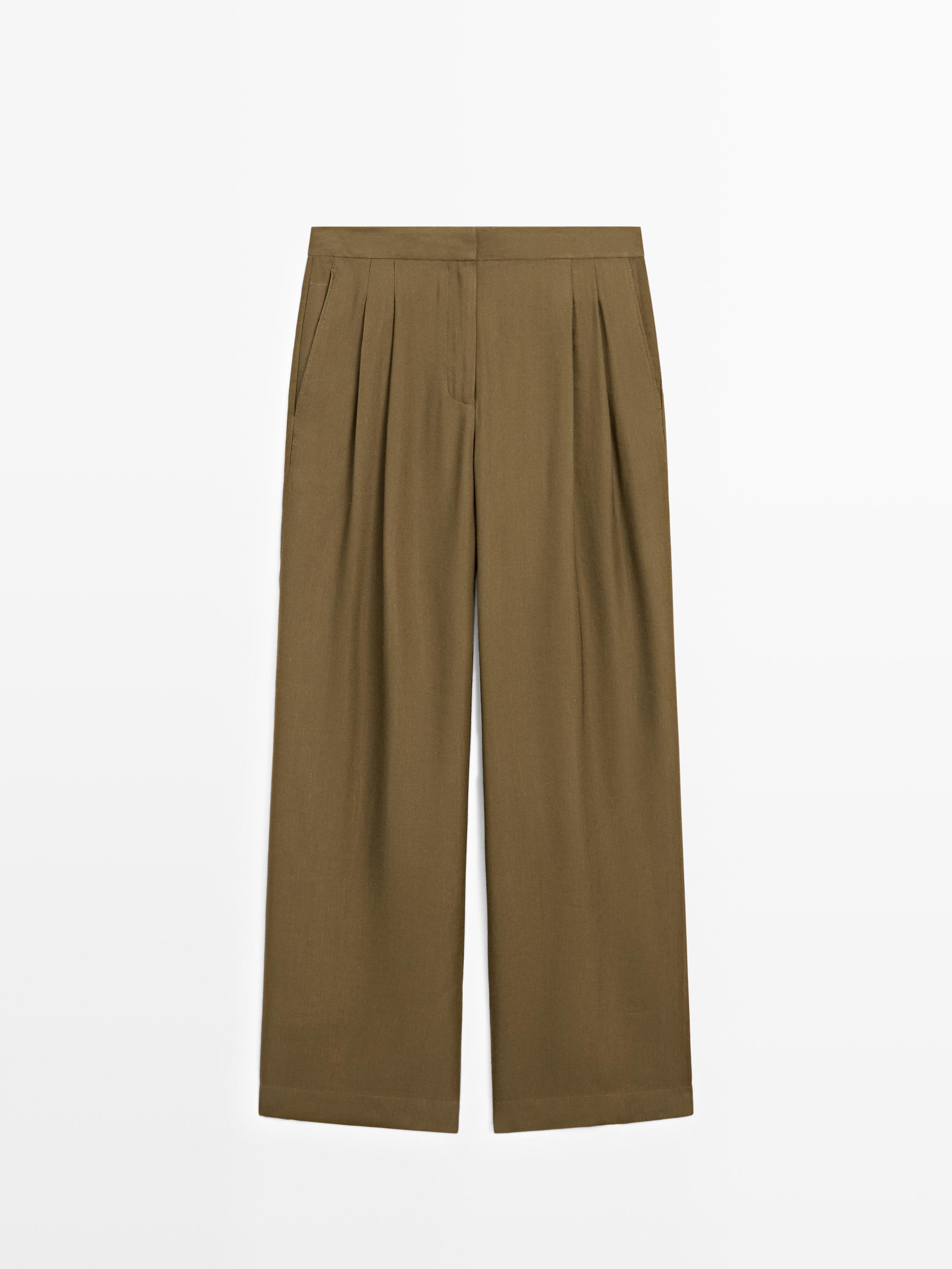 Flowing trousers with linen
