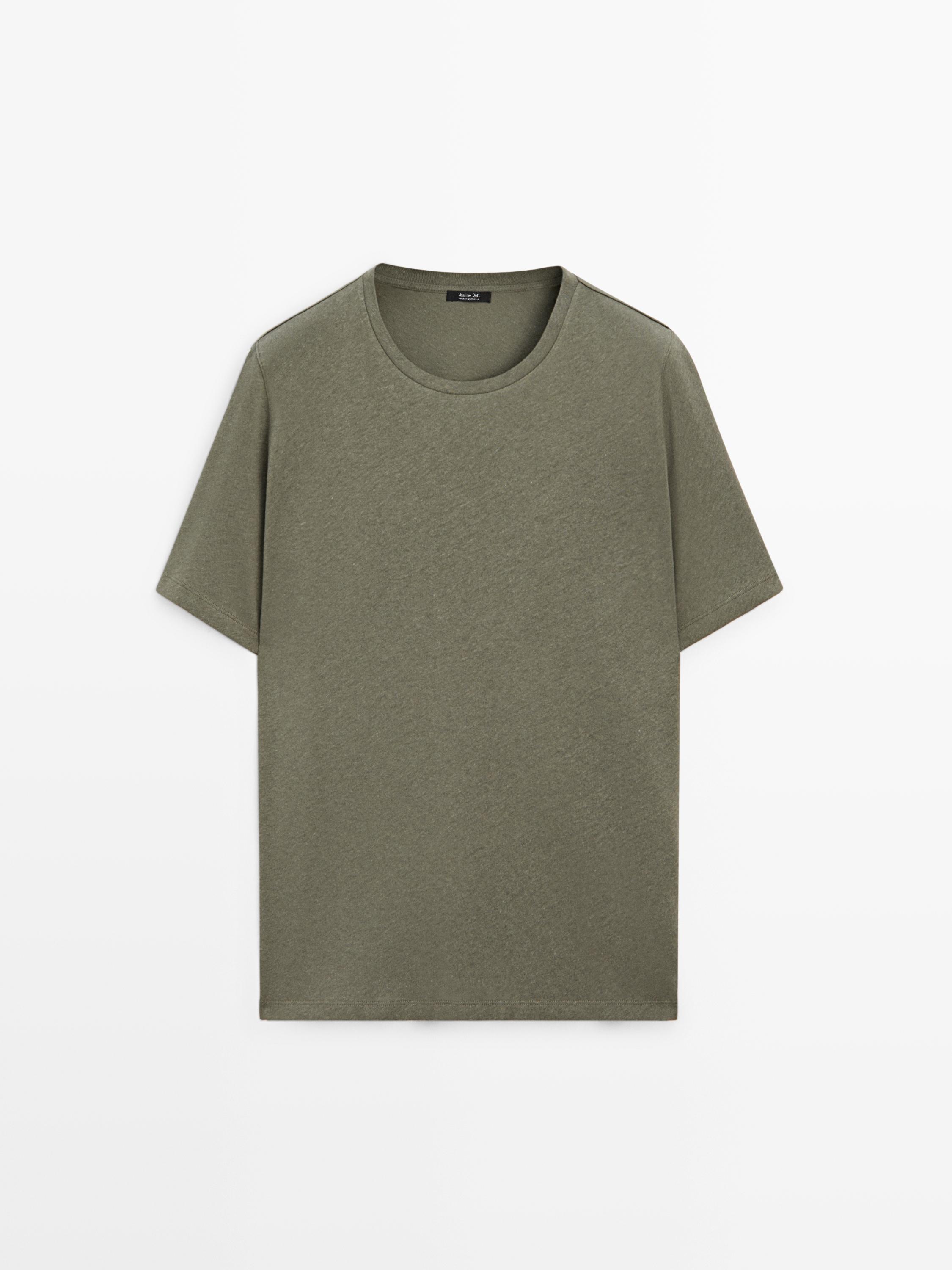 Short sleeve linen blend T-shirt