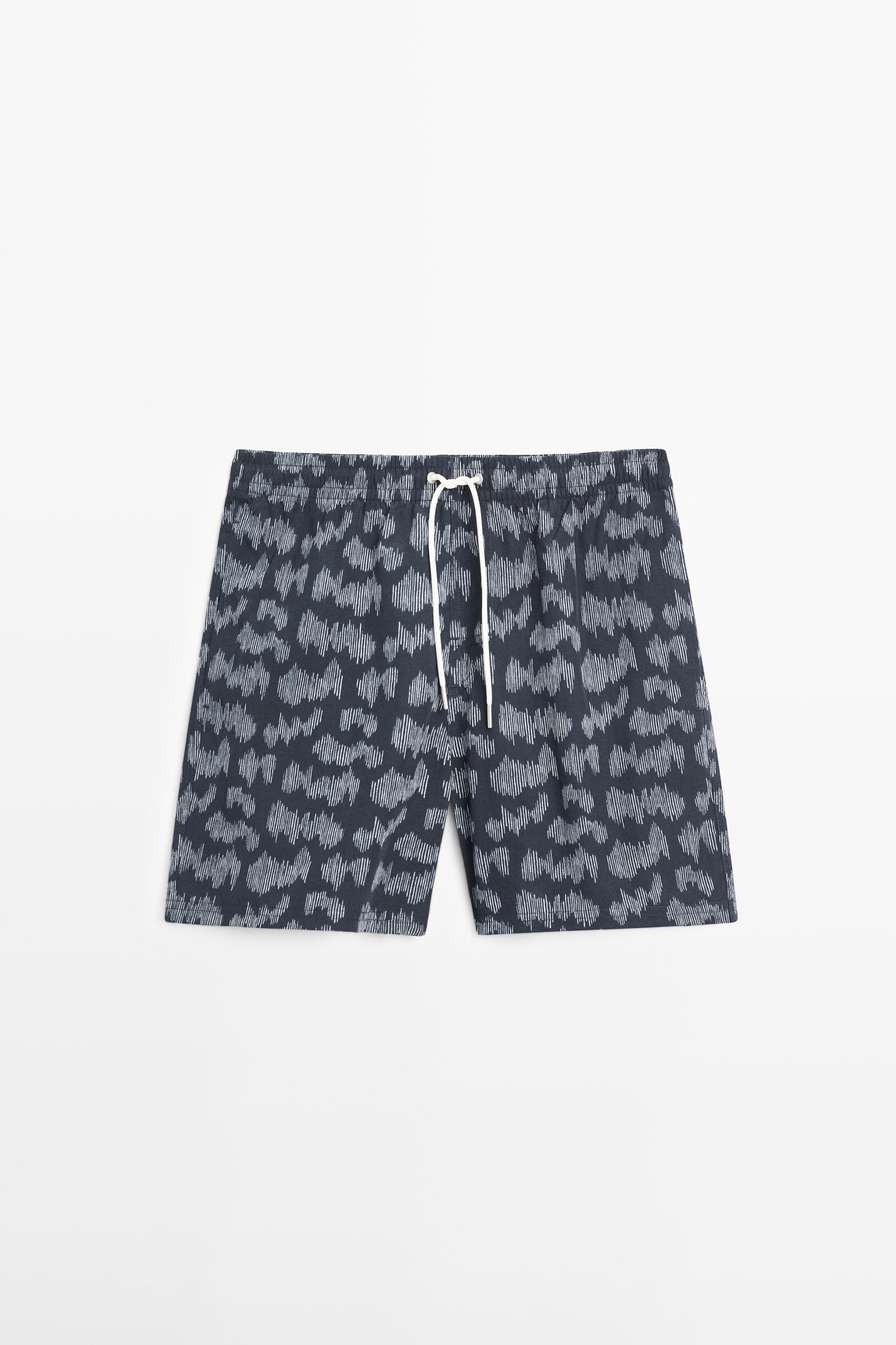 Printed swimming trunks — NAVY BLUE