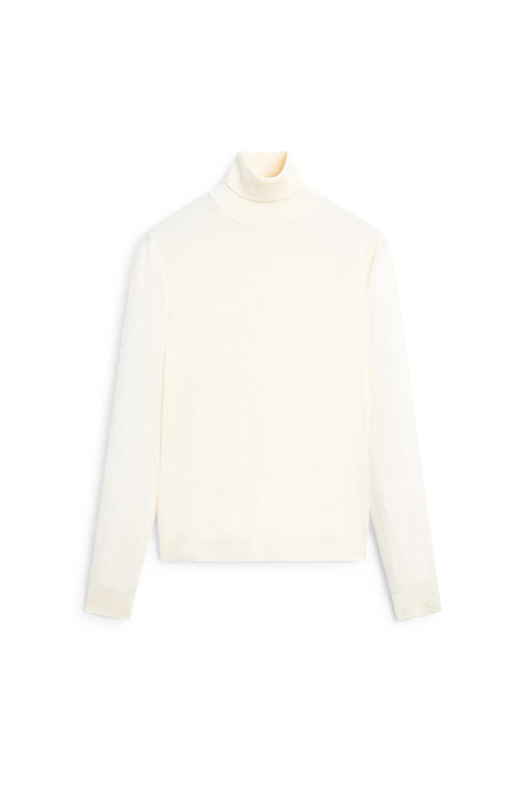 Wool-blend turtleneck knit sweater — CREAM
