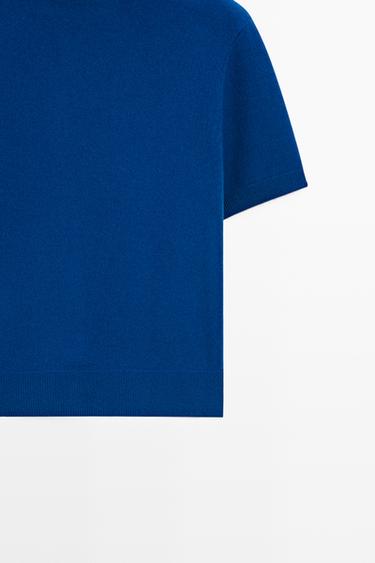 Short sleeve turtleneck knit sweater — DEEP BLUE 7