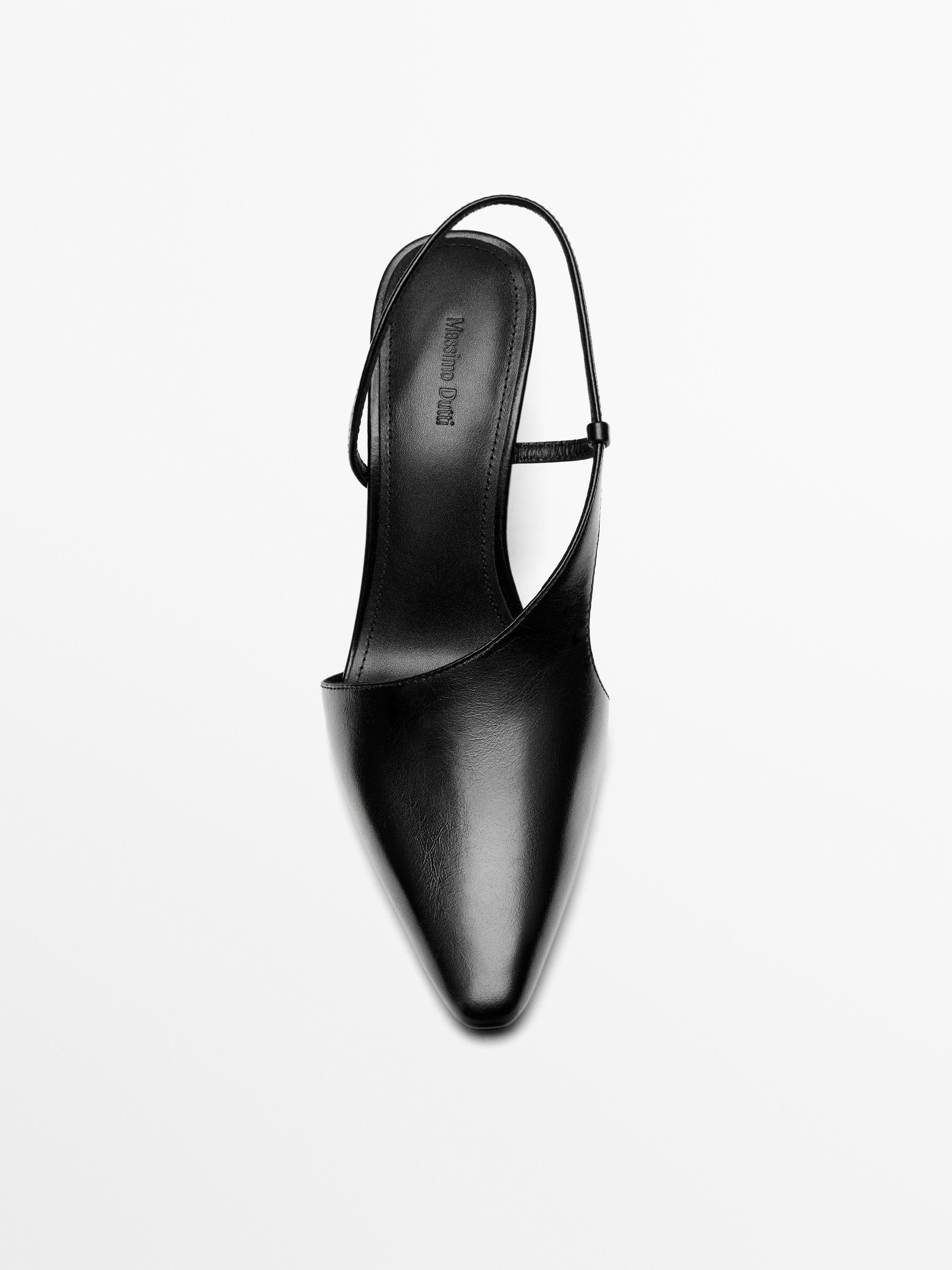 Asymmetric high-heel shoes — BLACK (alternate view)
