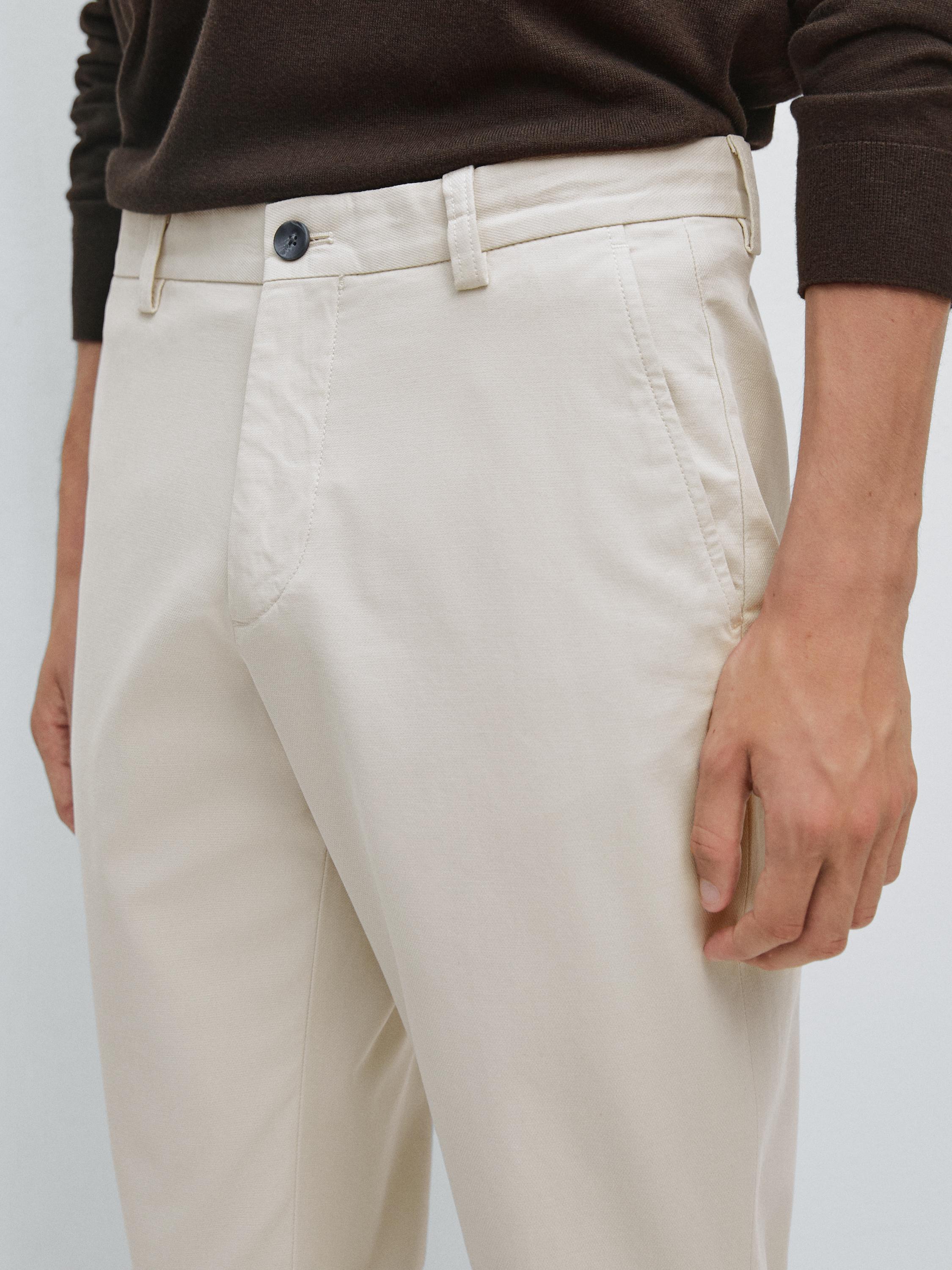 Slim fit textured trousers
