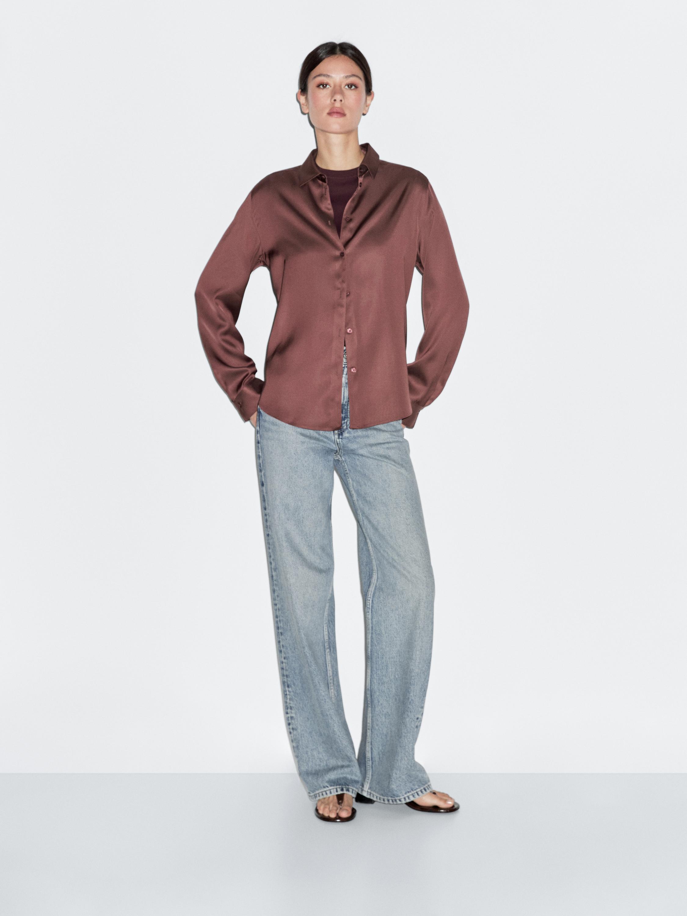 Flowing satin shirt