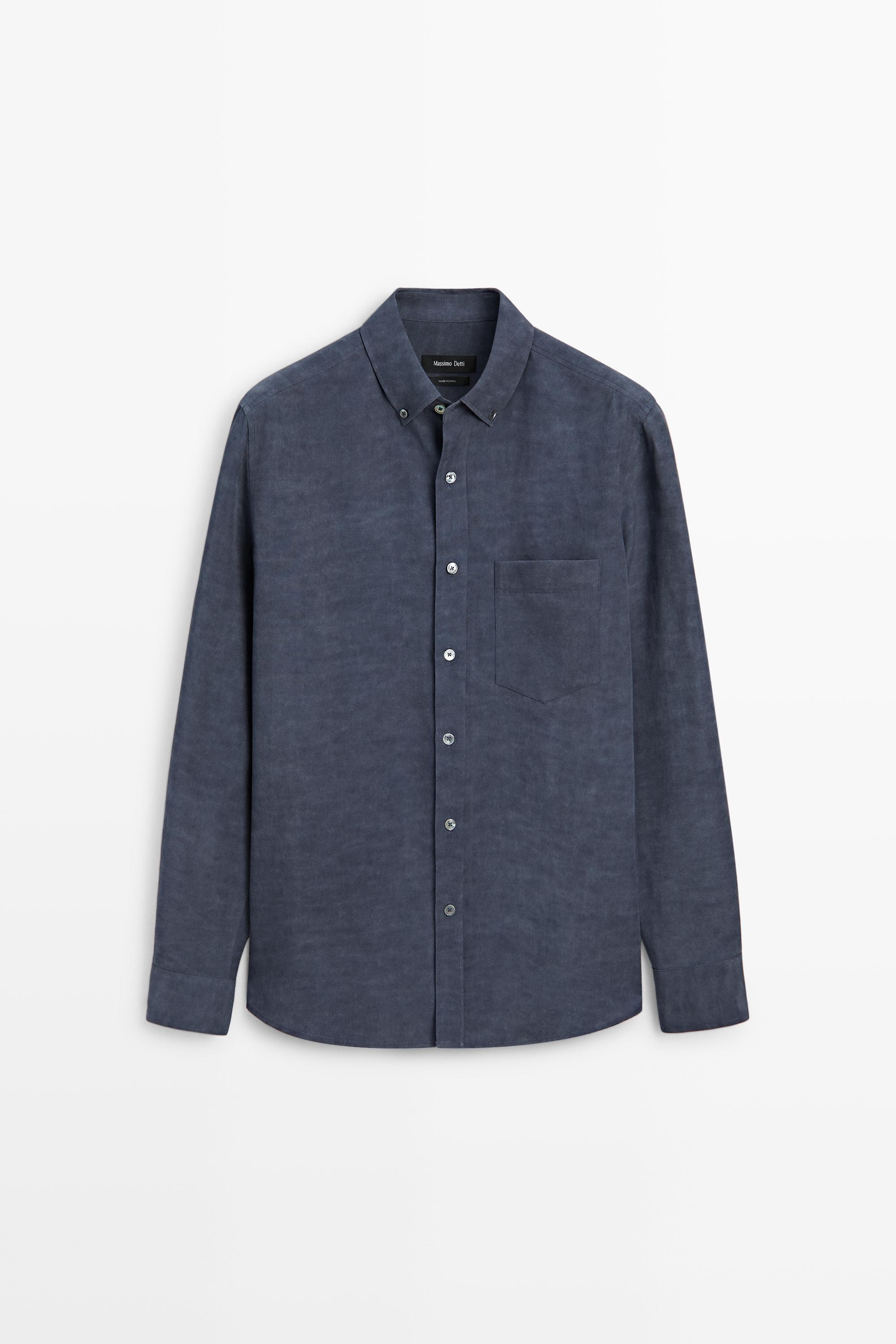 Regular fit shirt with pocket detail — INK BLUE