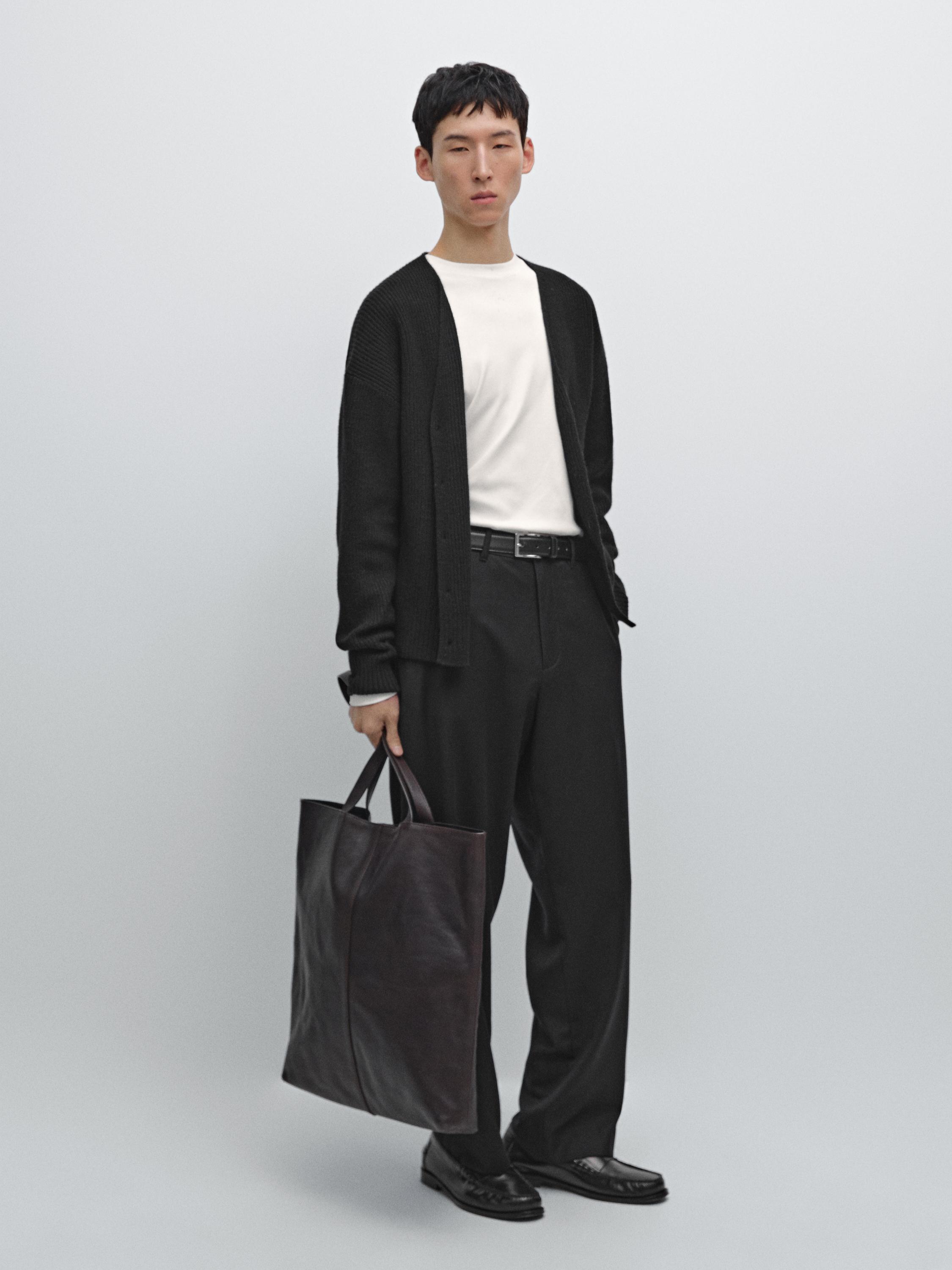 Wool blend knit cardigan