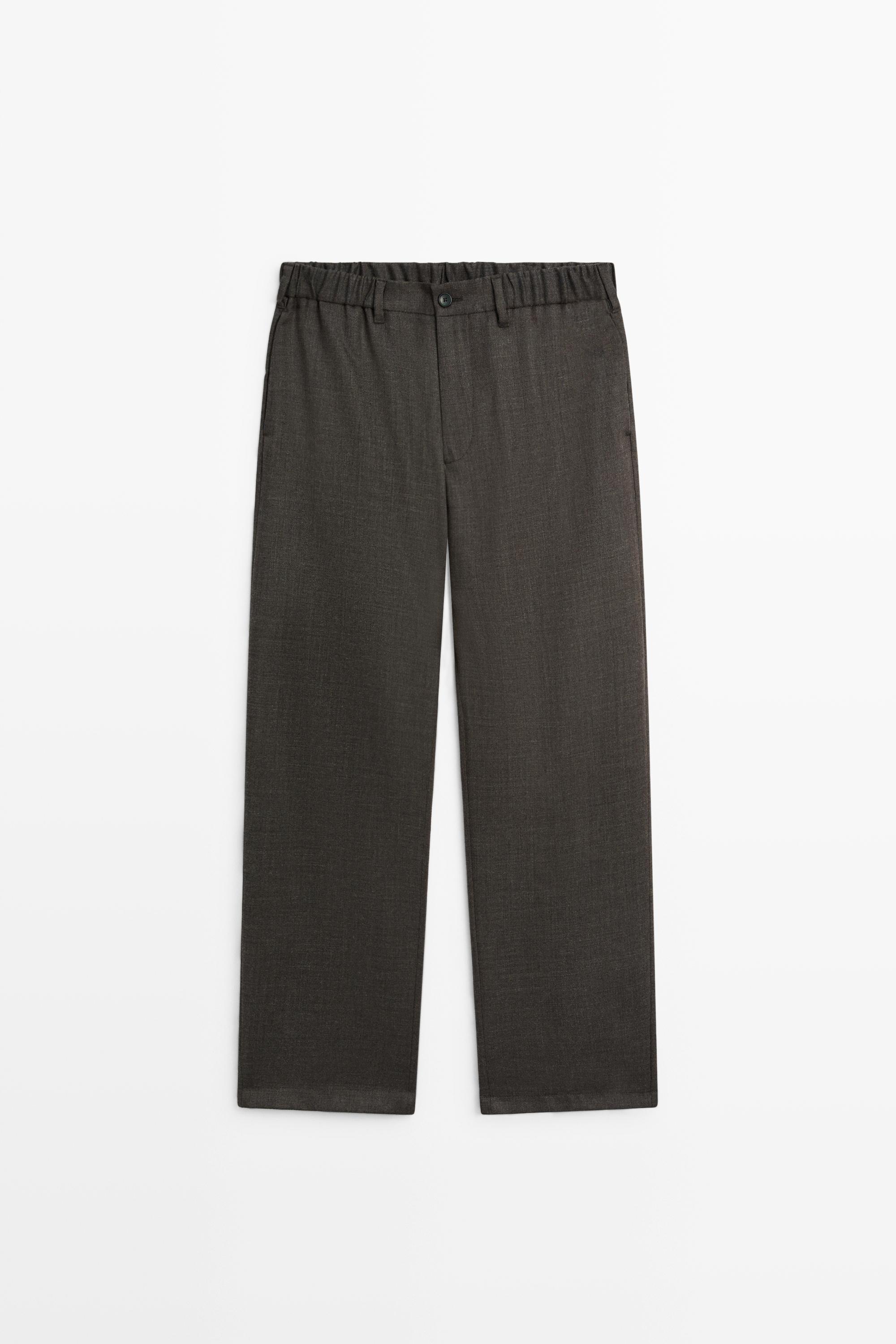 Relaxed-Fit-Hose mit Gummibund aus 100 % Wolle