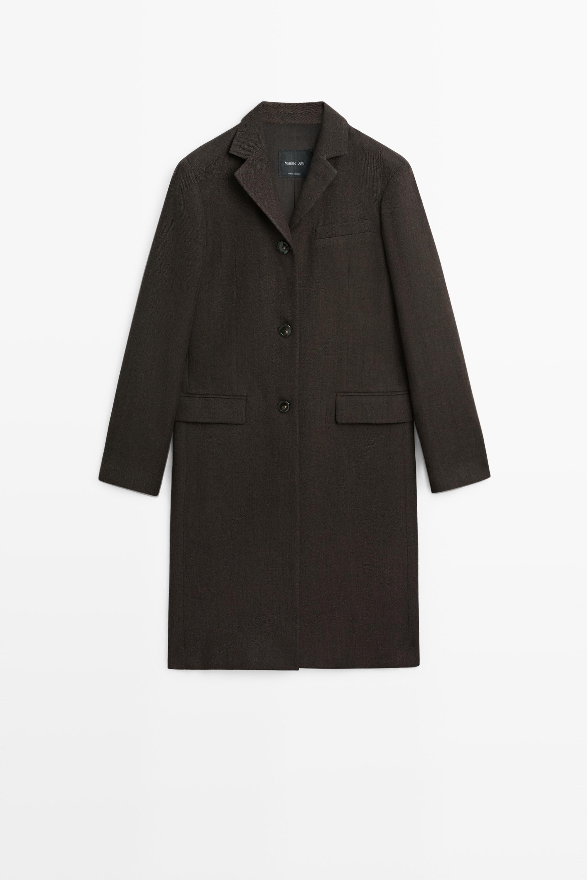 100% Wool Mid-Length Coat