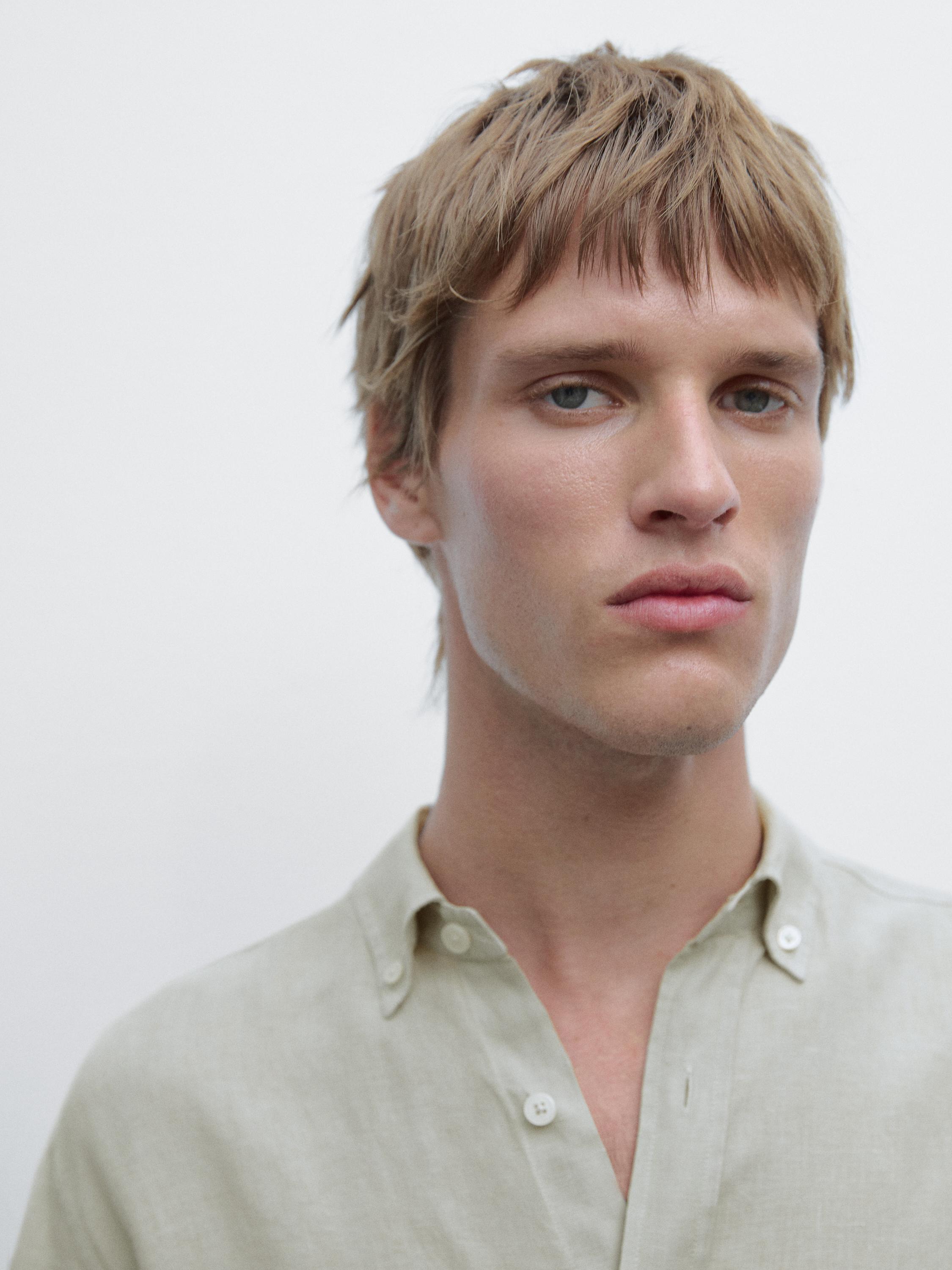 標準版 100% 亞麻襯衫