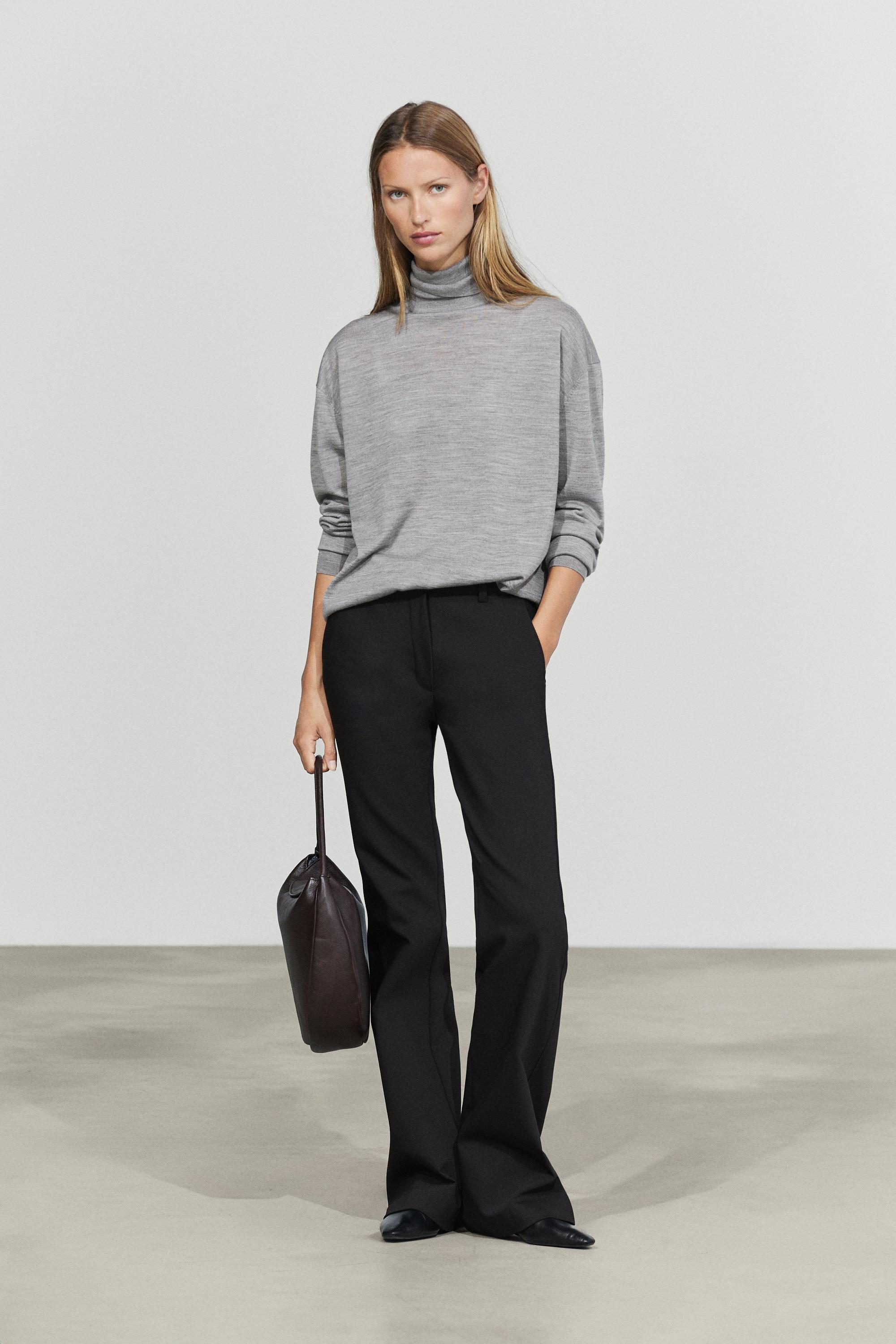100% wool turtleneck knit sweater