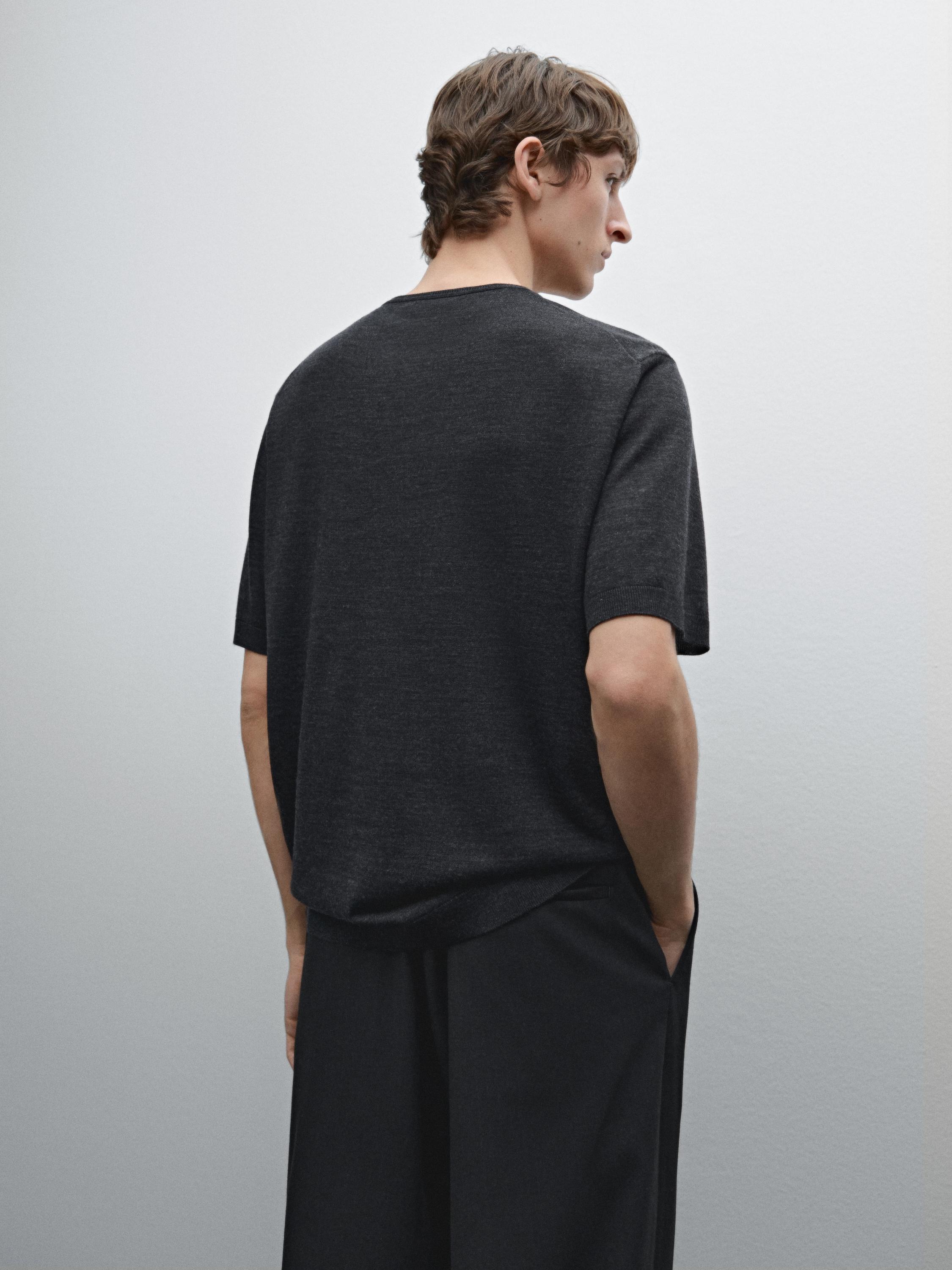 100% merino wool knit T-shirt