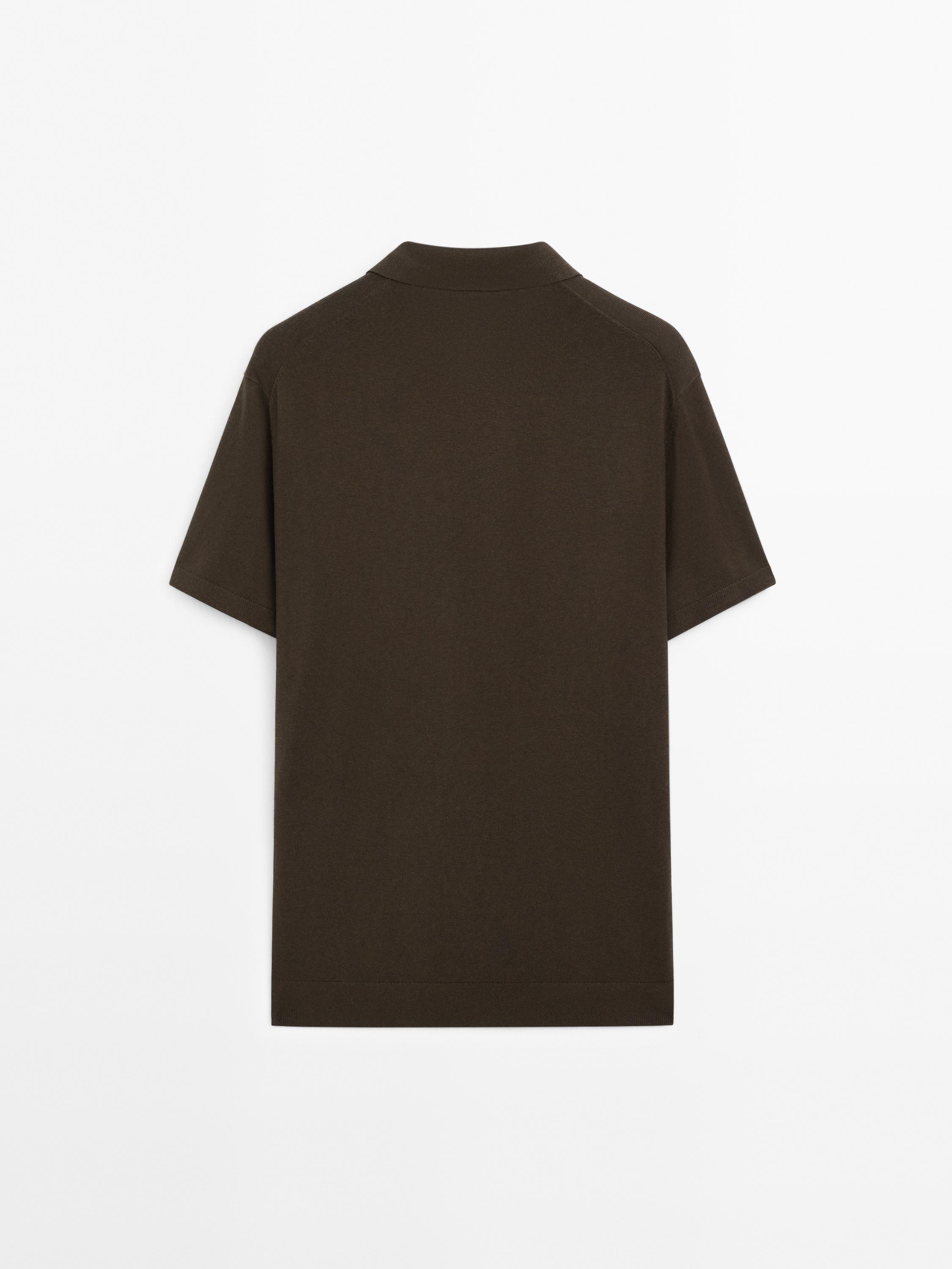 Short sleeve V-neck polo sweater