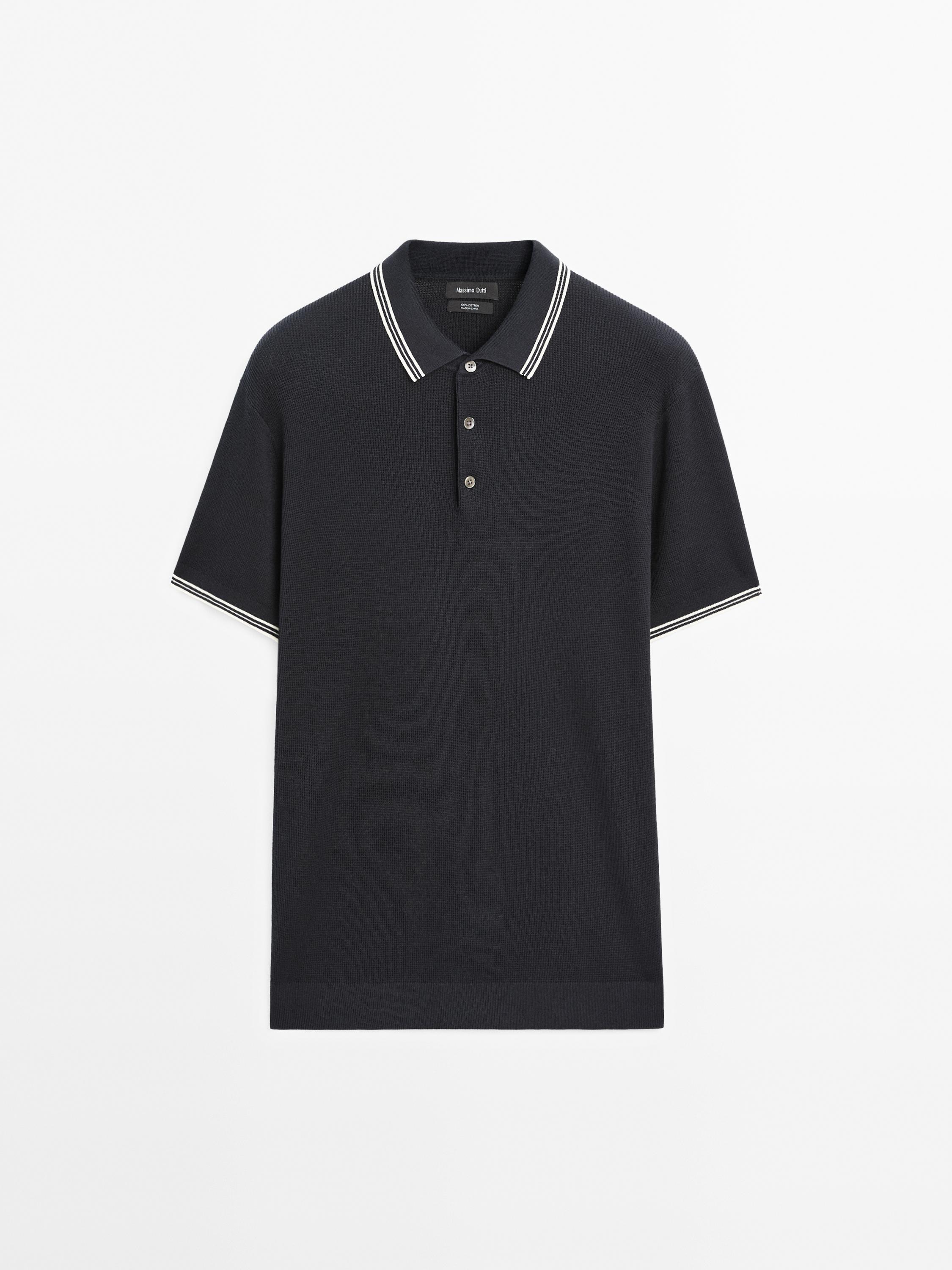 100% cotton knitted polo shirt