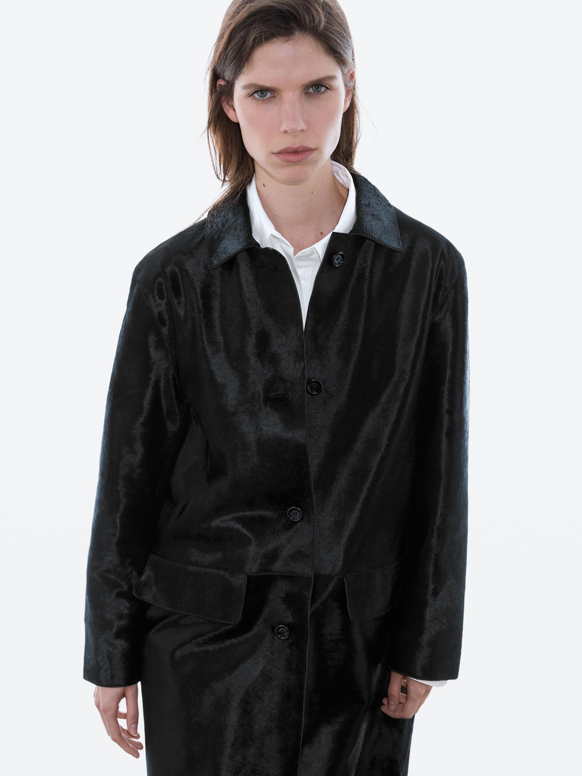 Long lambskin coat