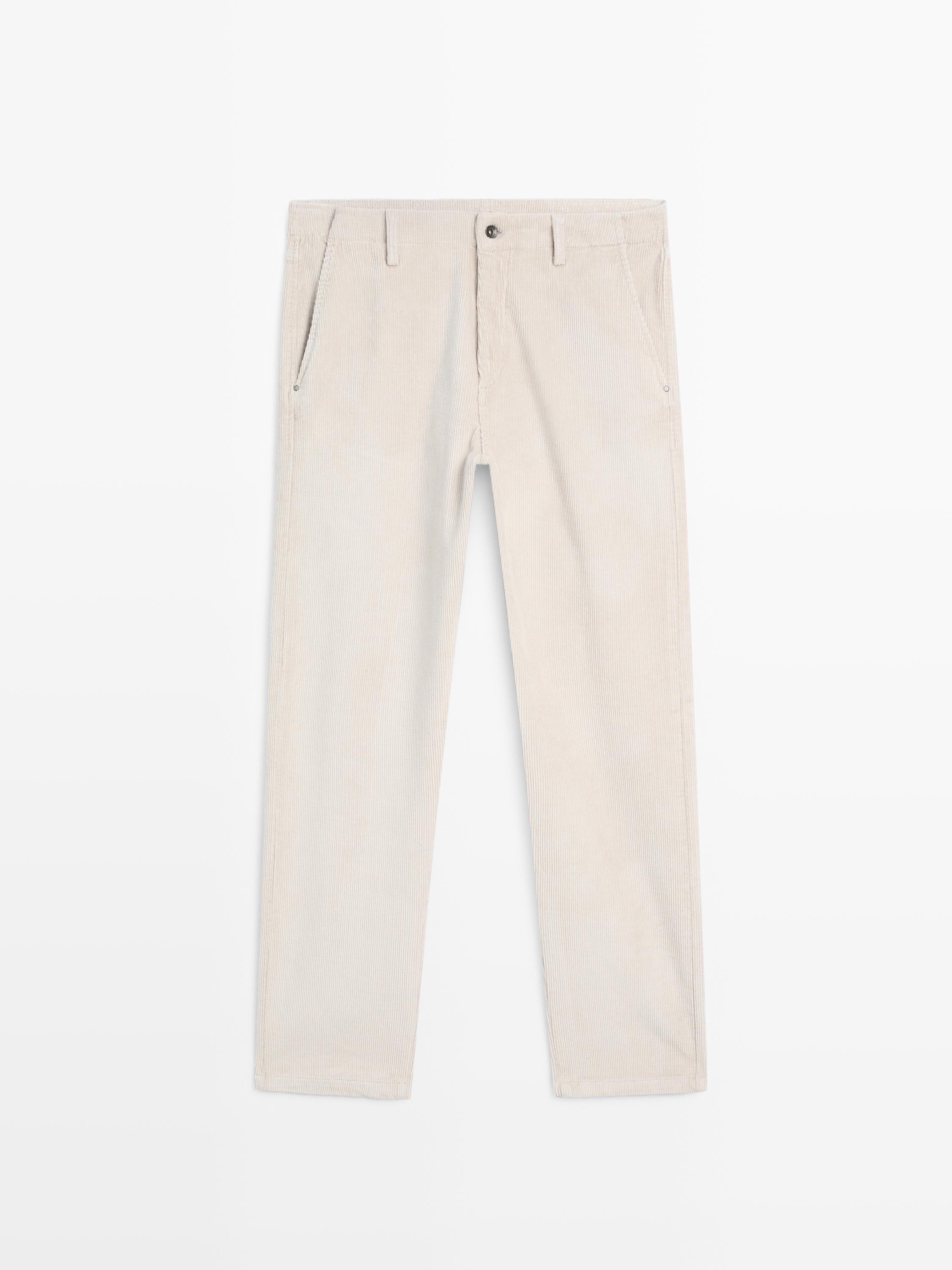 Manchesterbyxor med denimeffekt och avslappnad passform