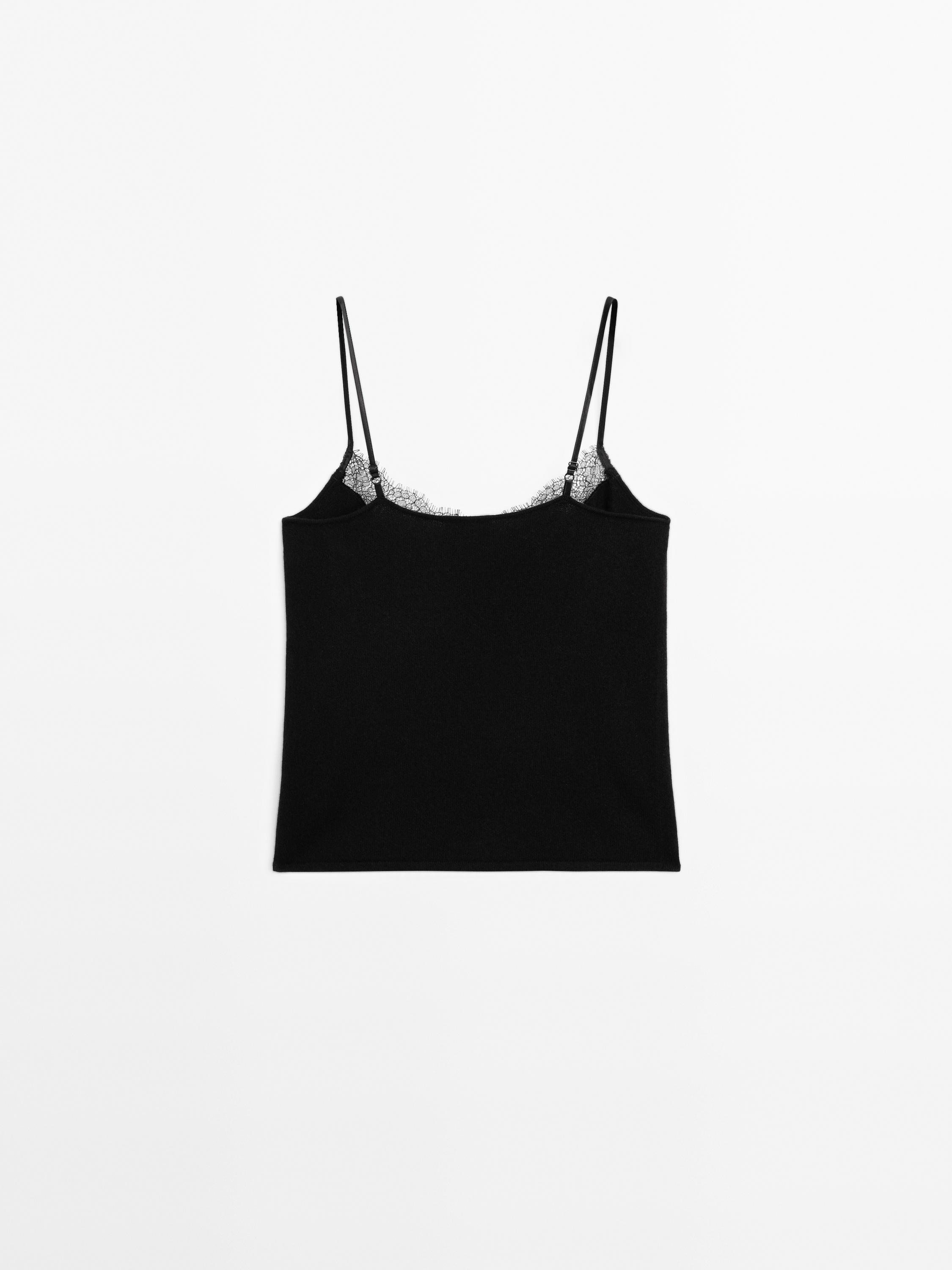 Lace-trimmed camisole top