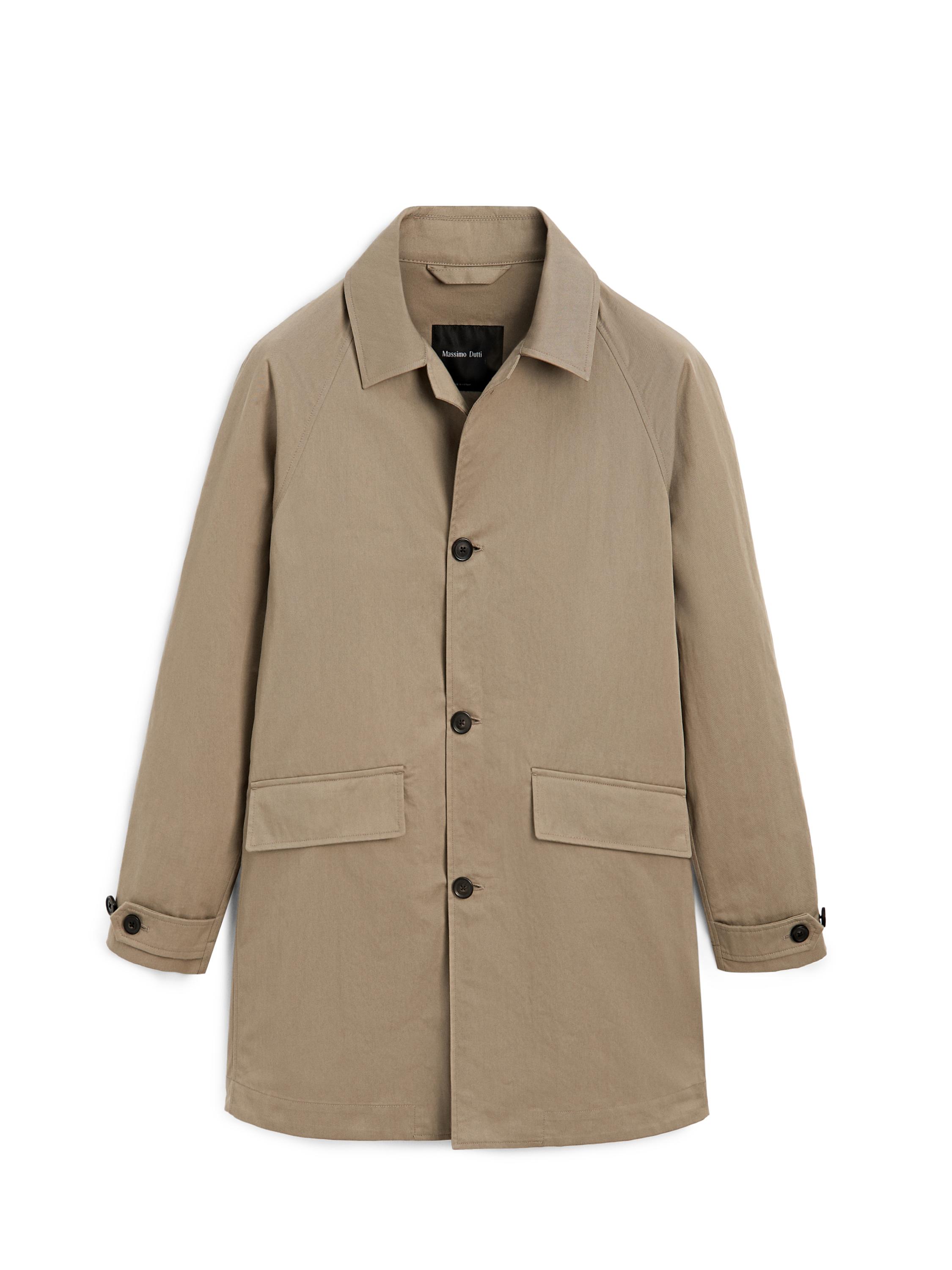 Lightweight cotton blend trench coat — BEIGE