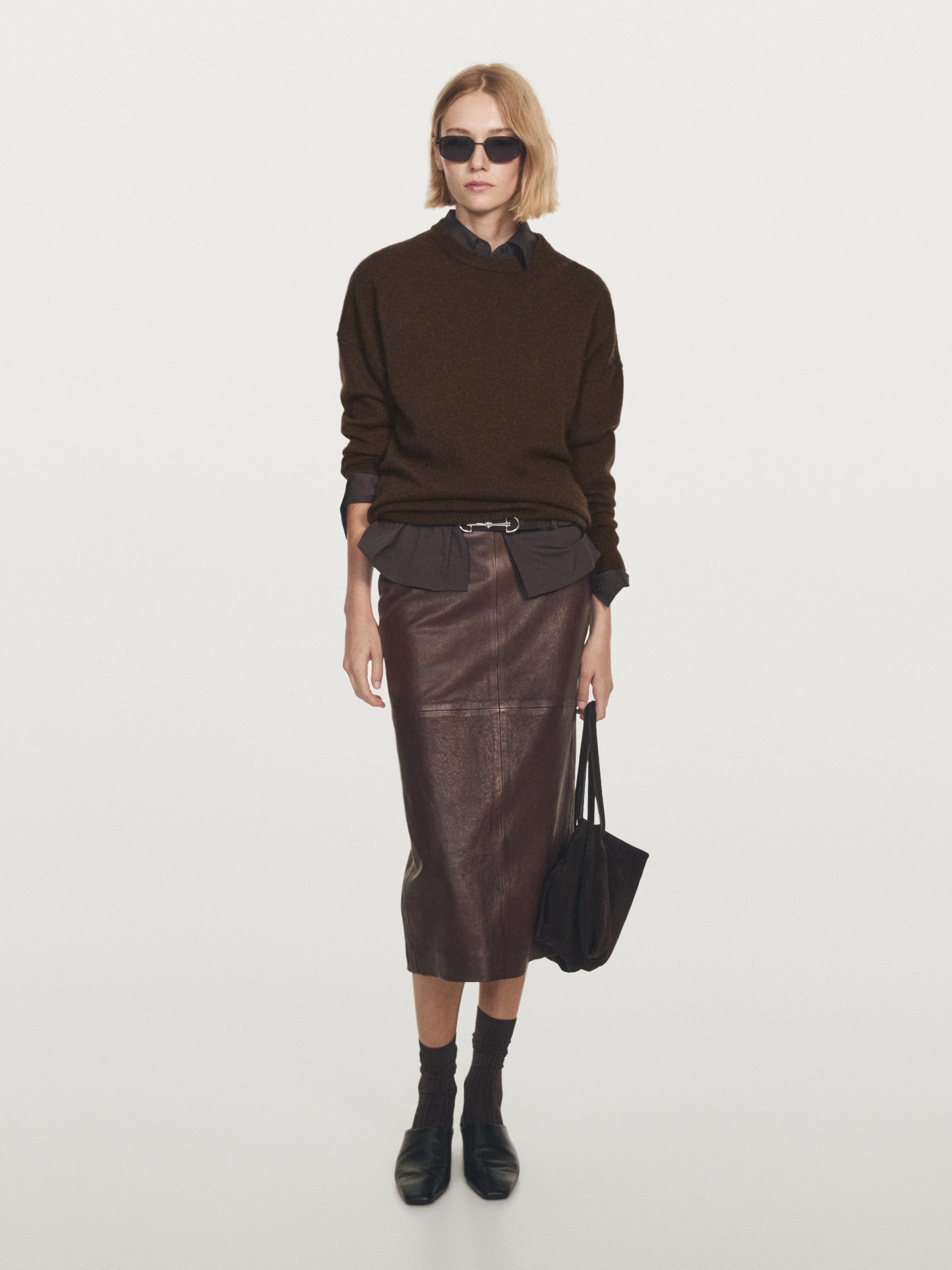 100% cashmere oversize sweater with elbow patches