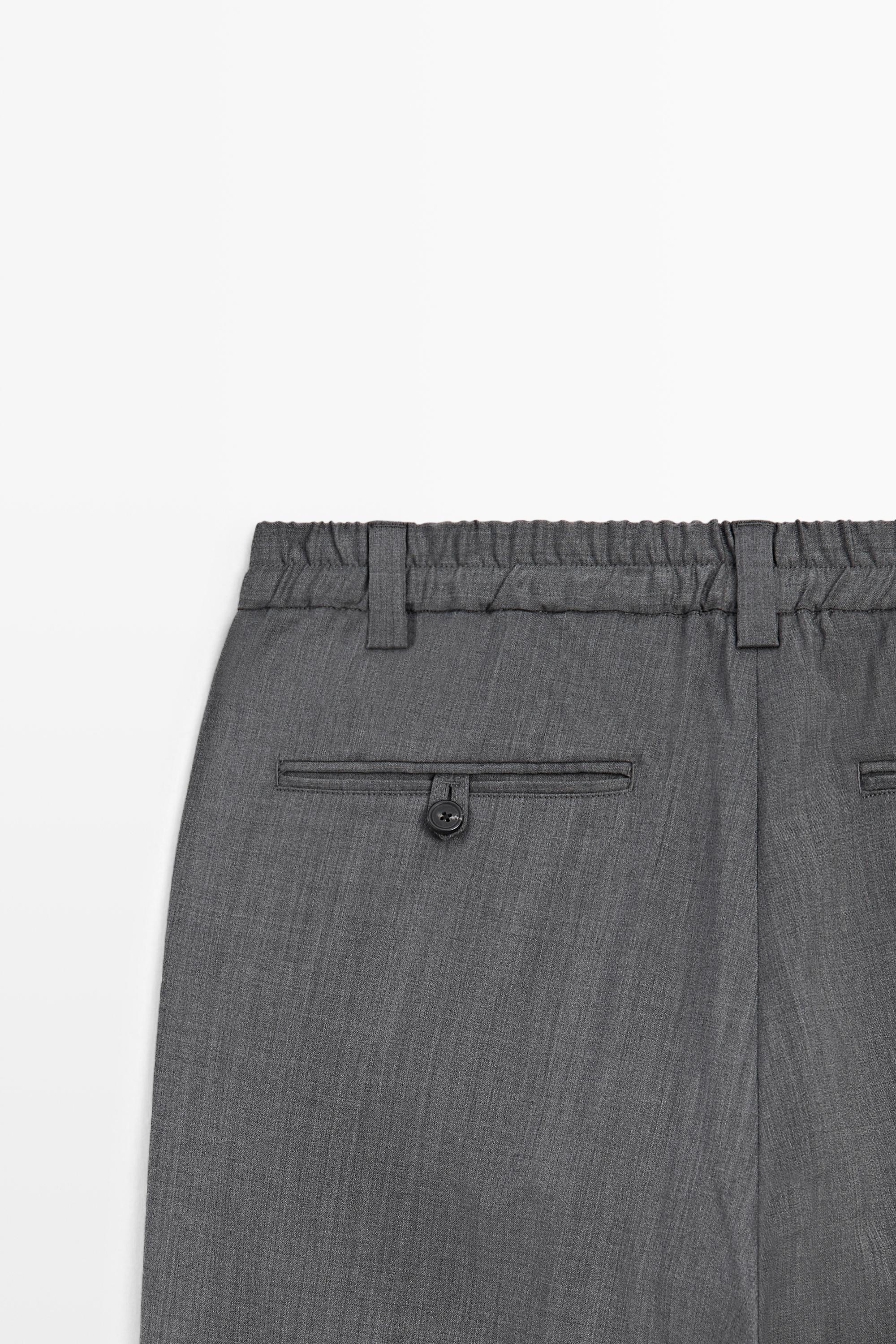 100% wool straight-leg pants — GREY