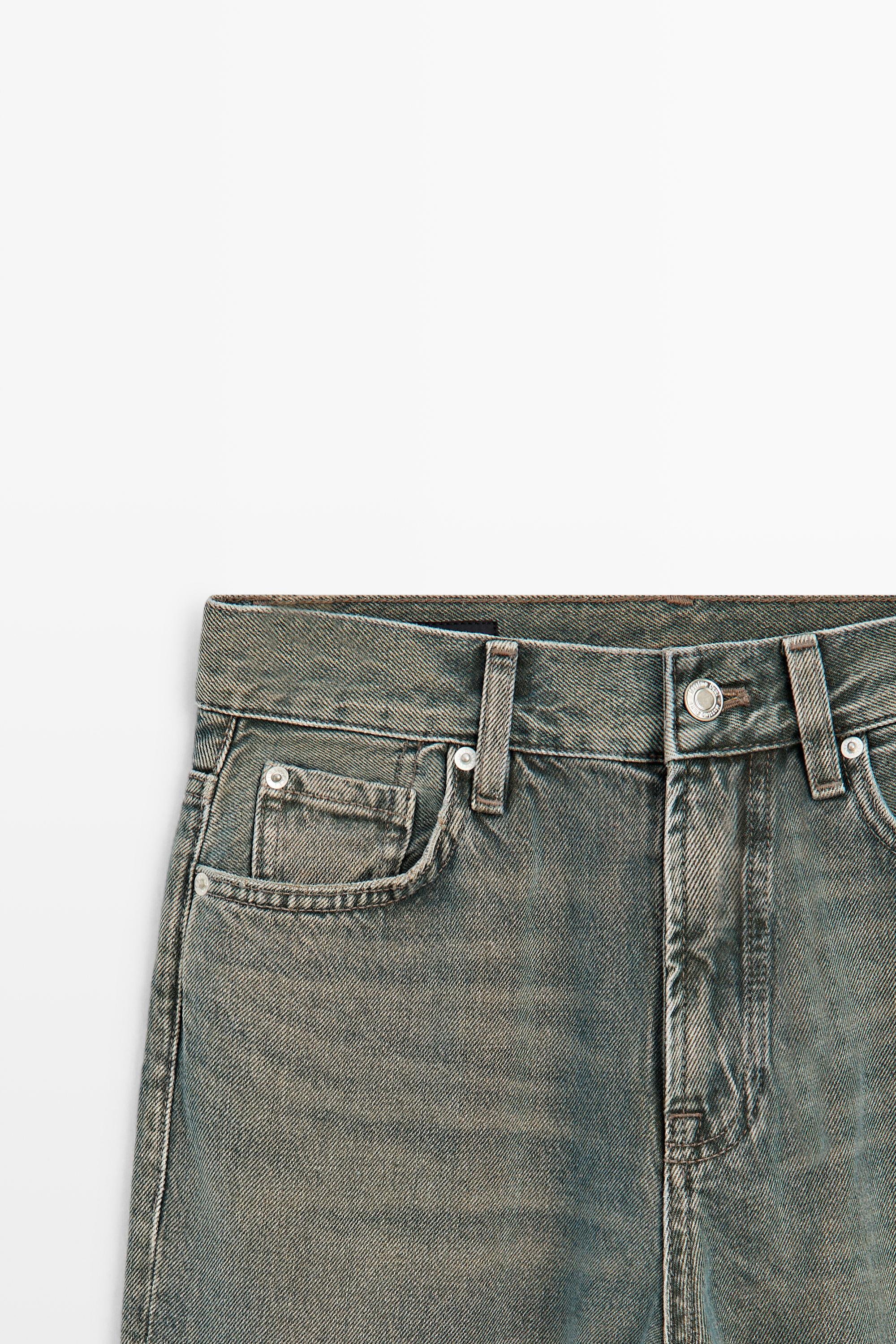 High-waist straight-leg jeans — BLUE