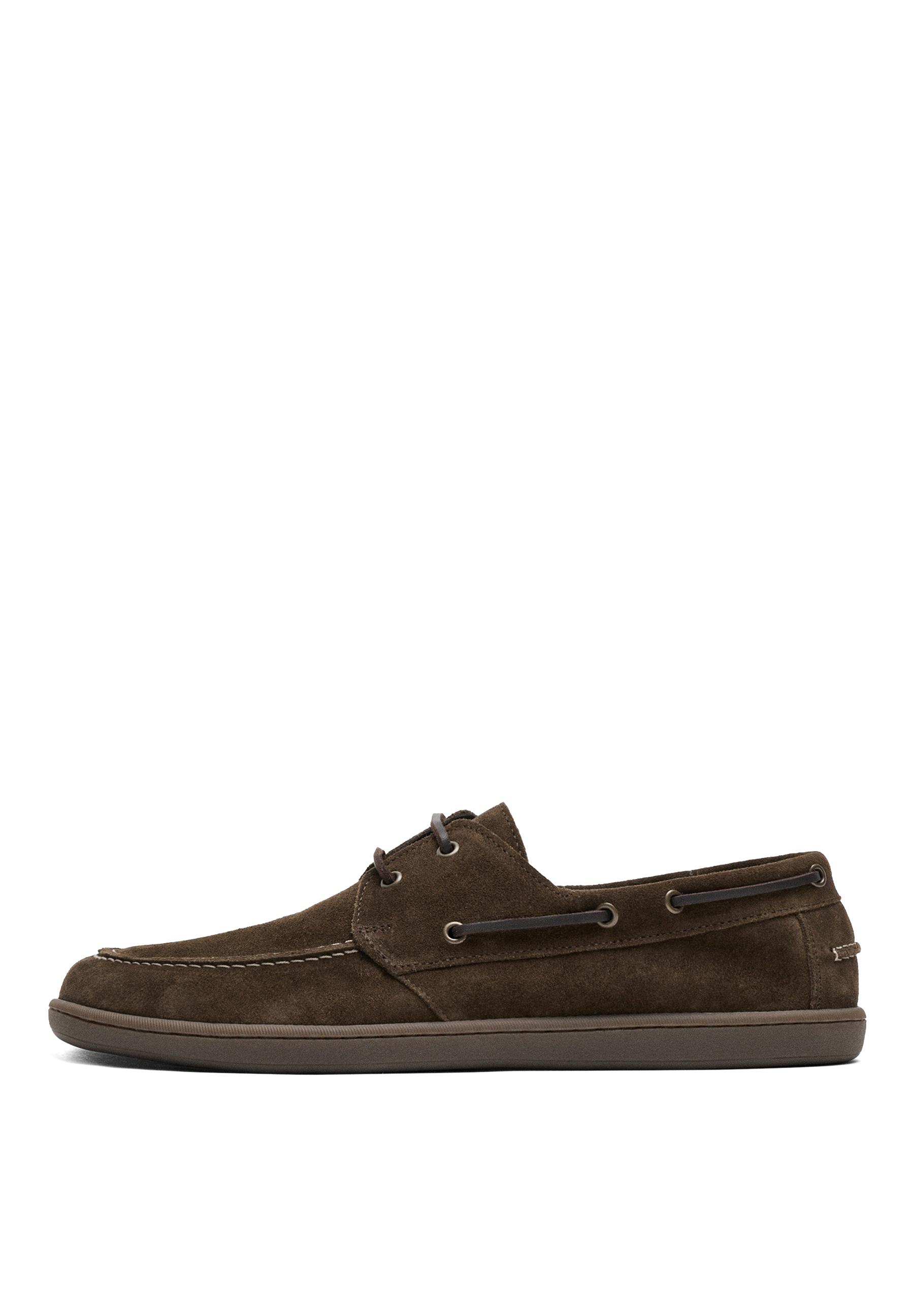 Soft leather boat shoe — BROWN