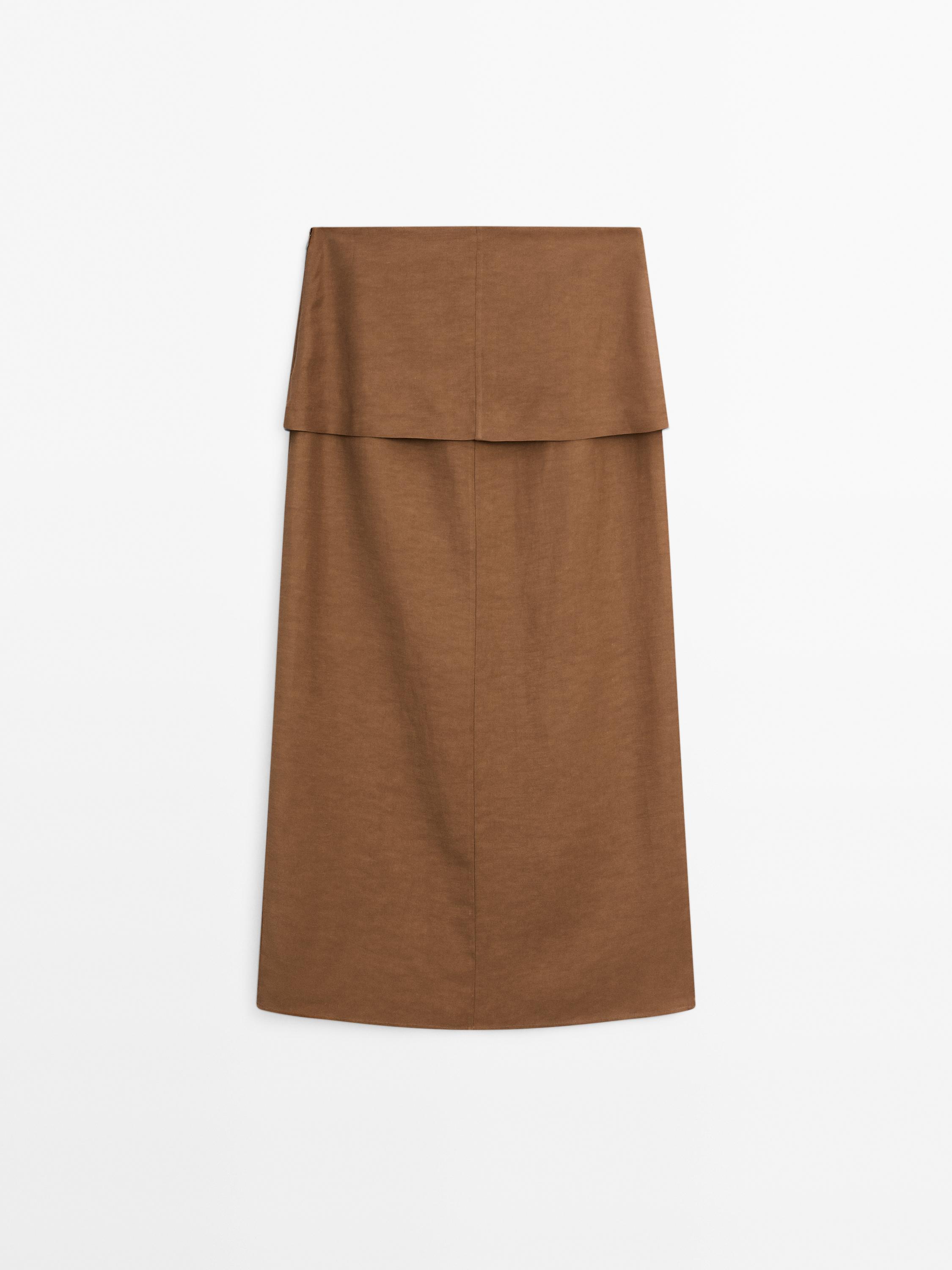 Midi flowing skirt with corset belt detail
