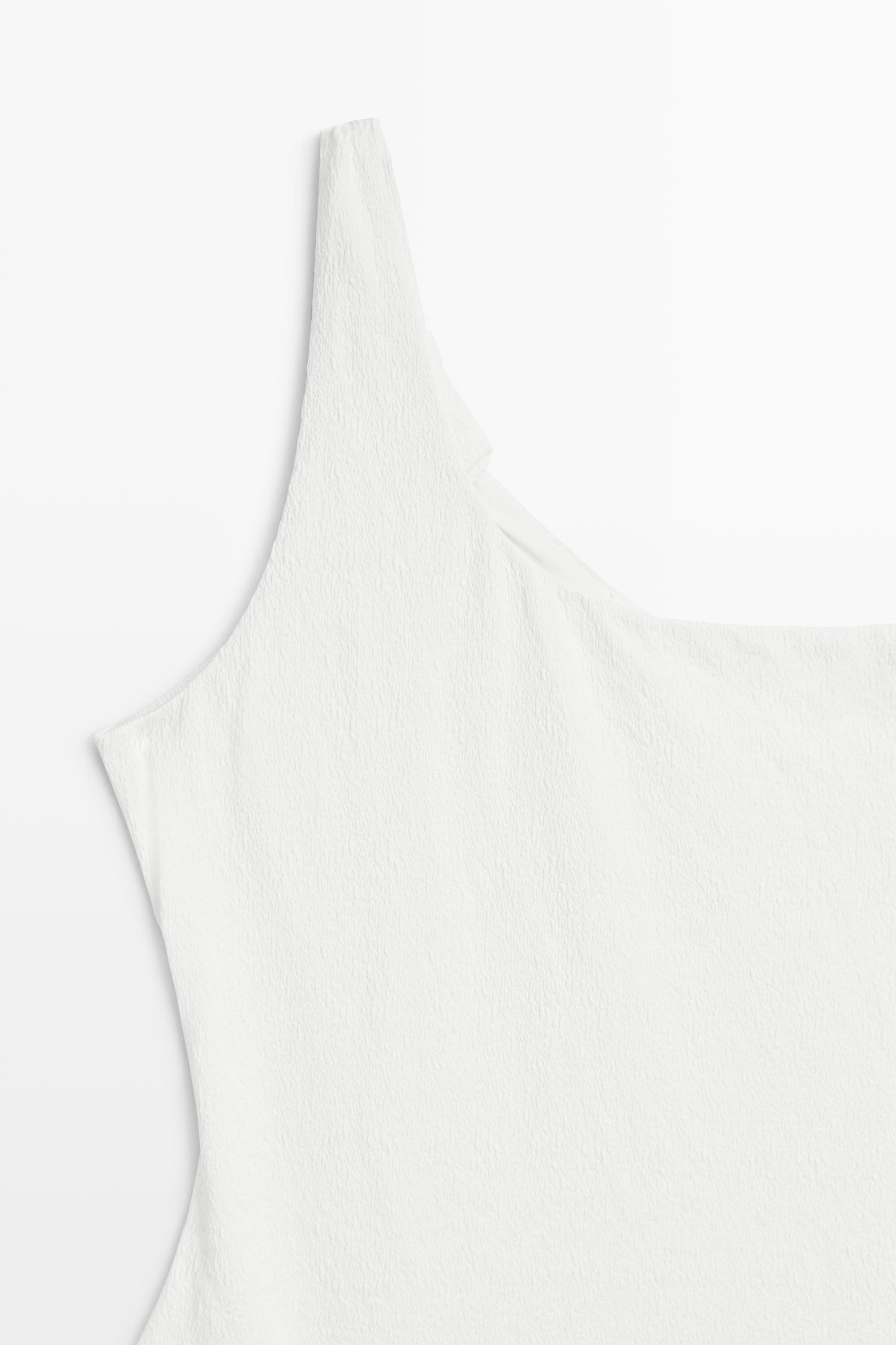 Textured asymmetric swimsuit — Off white