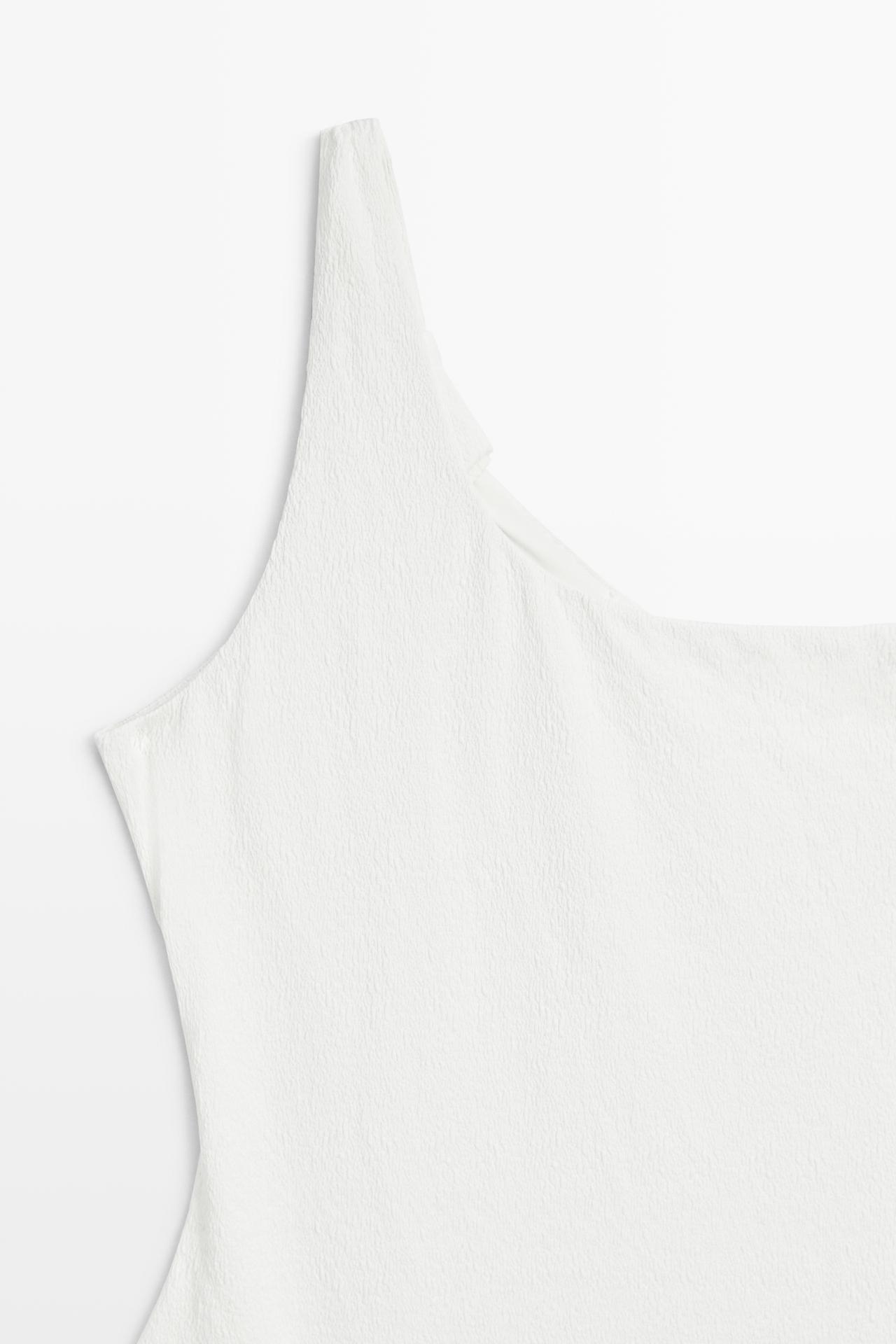 Textured asymmetric swimsuit — Off white