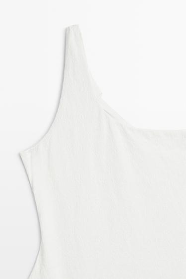 Textured asymmetric swimsuit — Off white 6