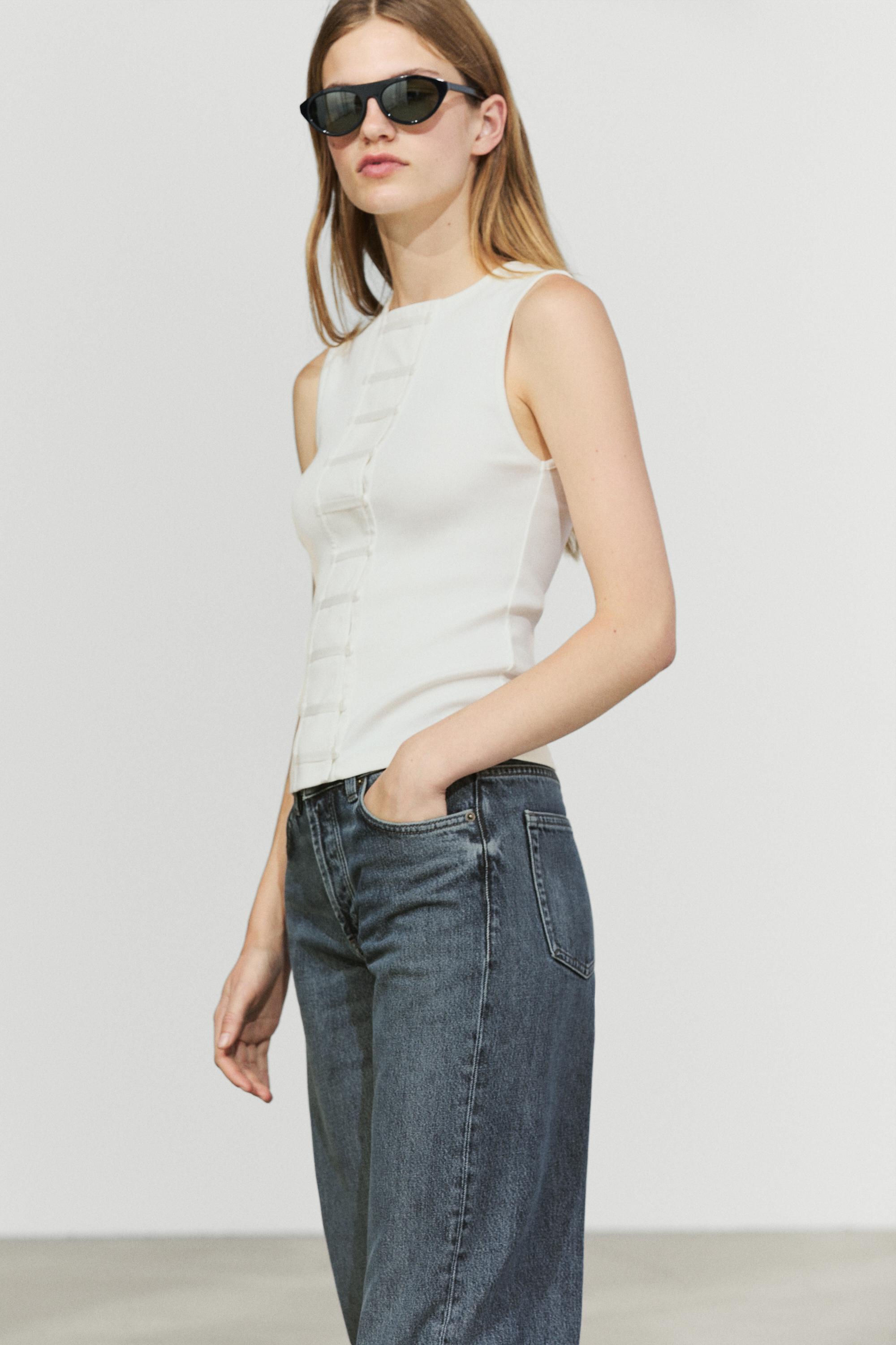 T-shirt à plastron en coton mélangé