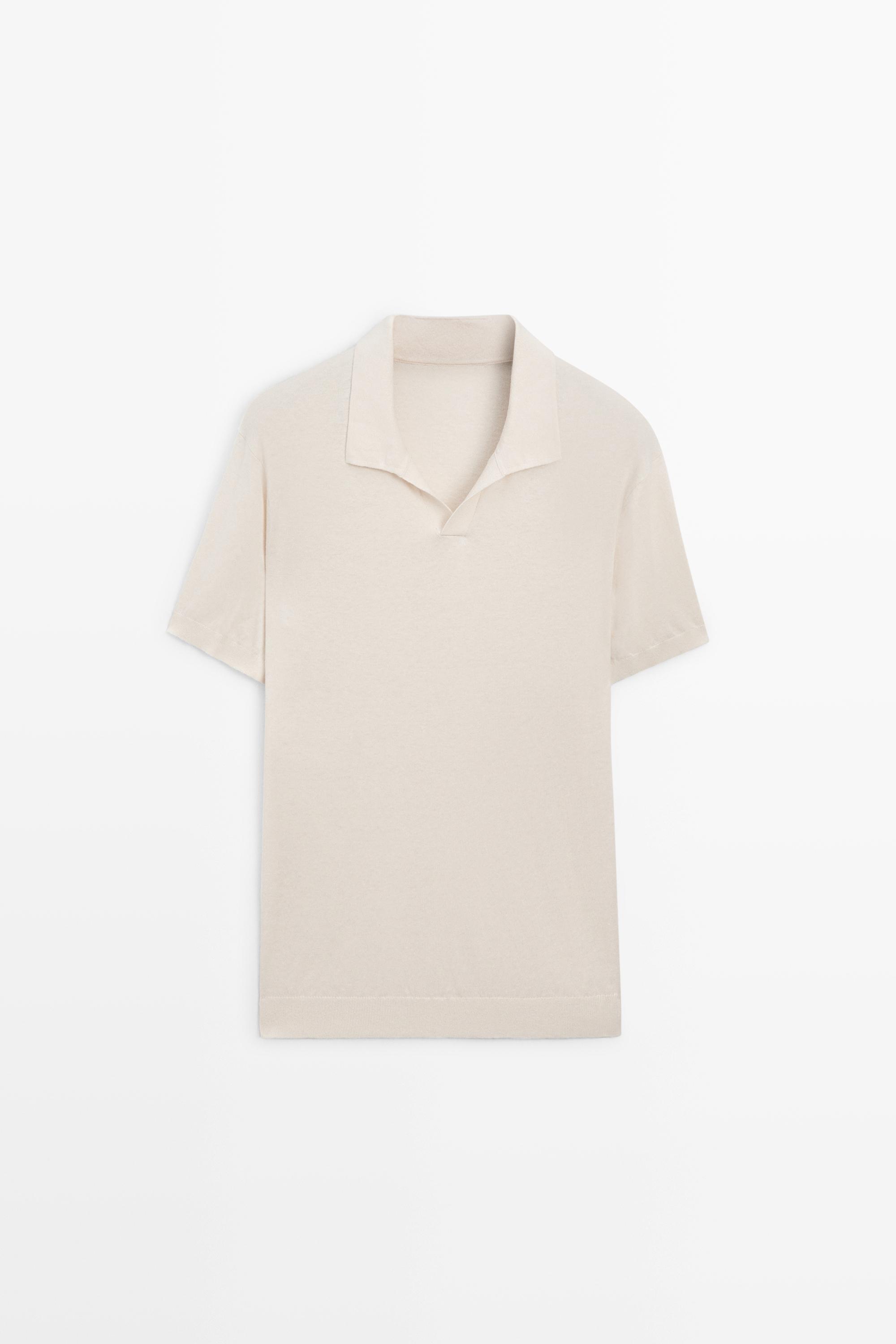 Cotton and linen knit polo sweater - LIMITED EDITION — CREAM