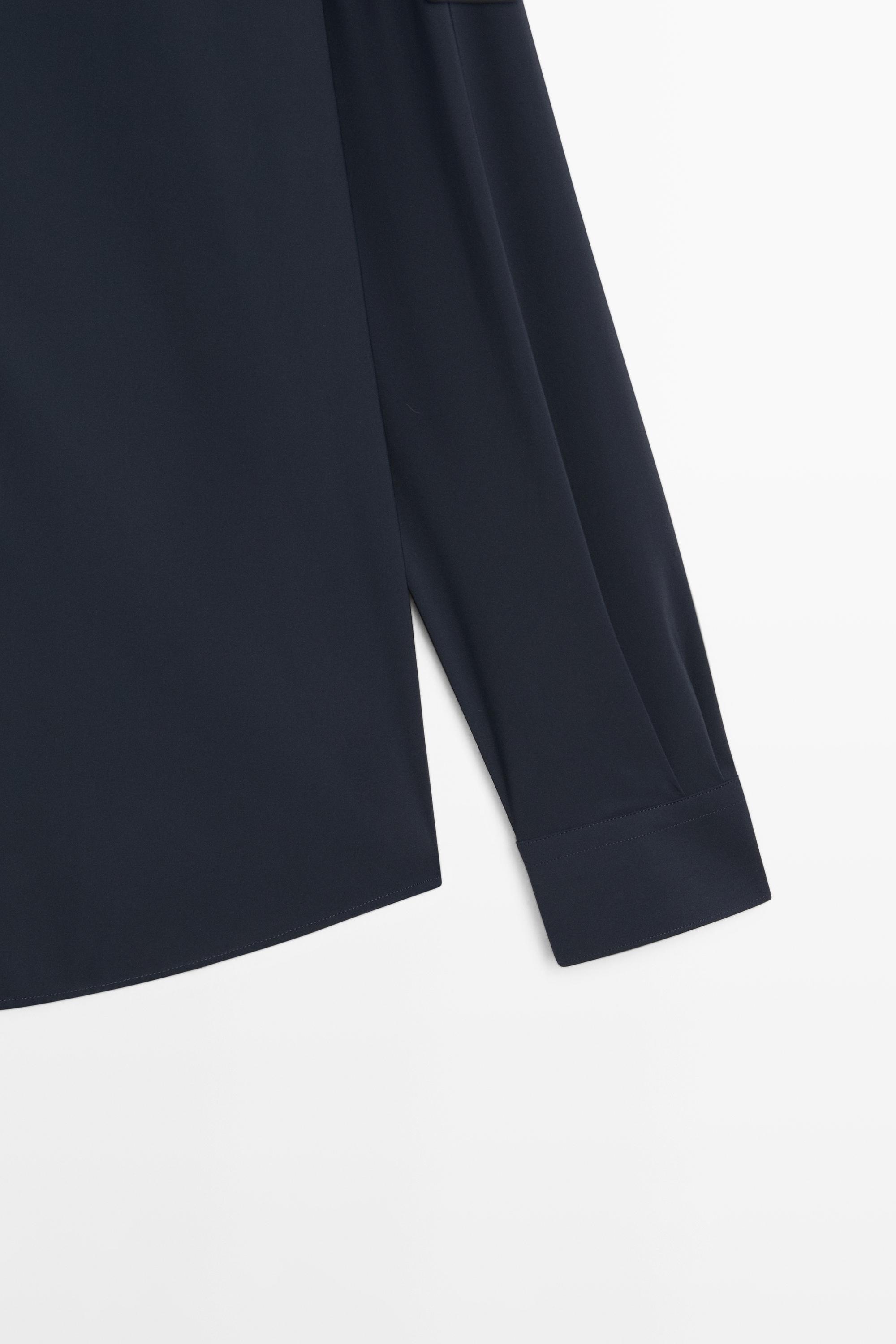 Slim fit stretch shirt — NAVY BLUE