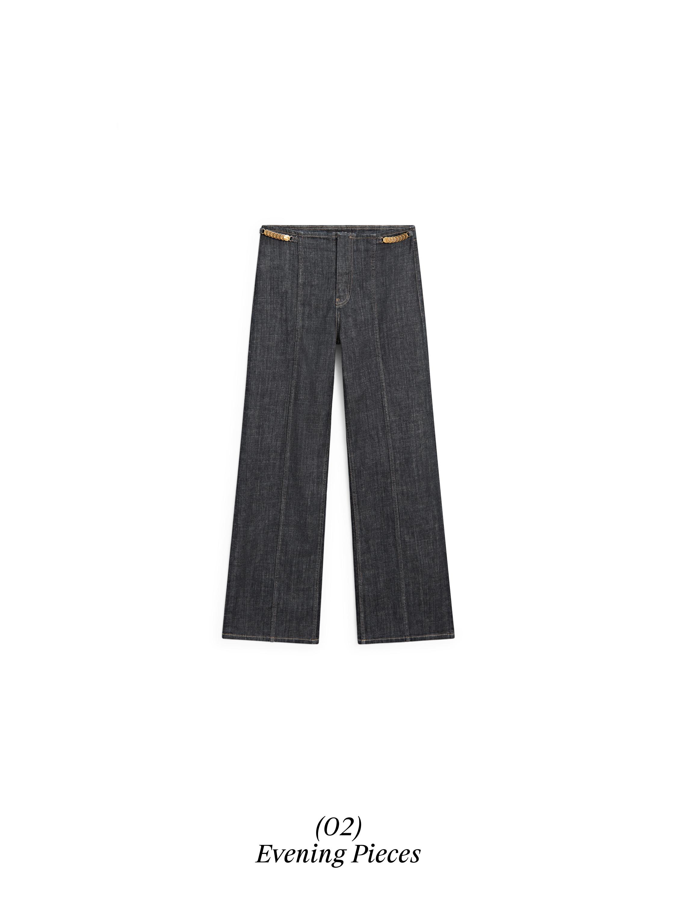 Zanjirli baland boʻksali keng pochali jinsi