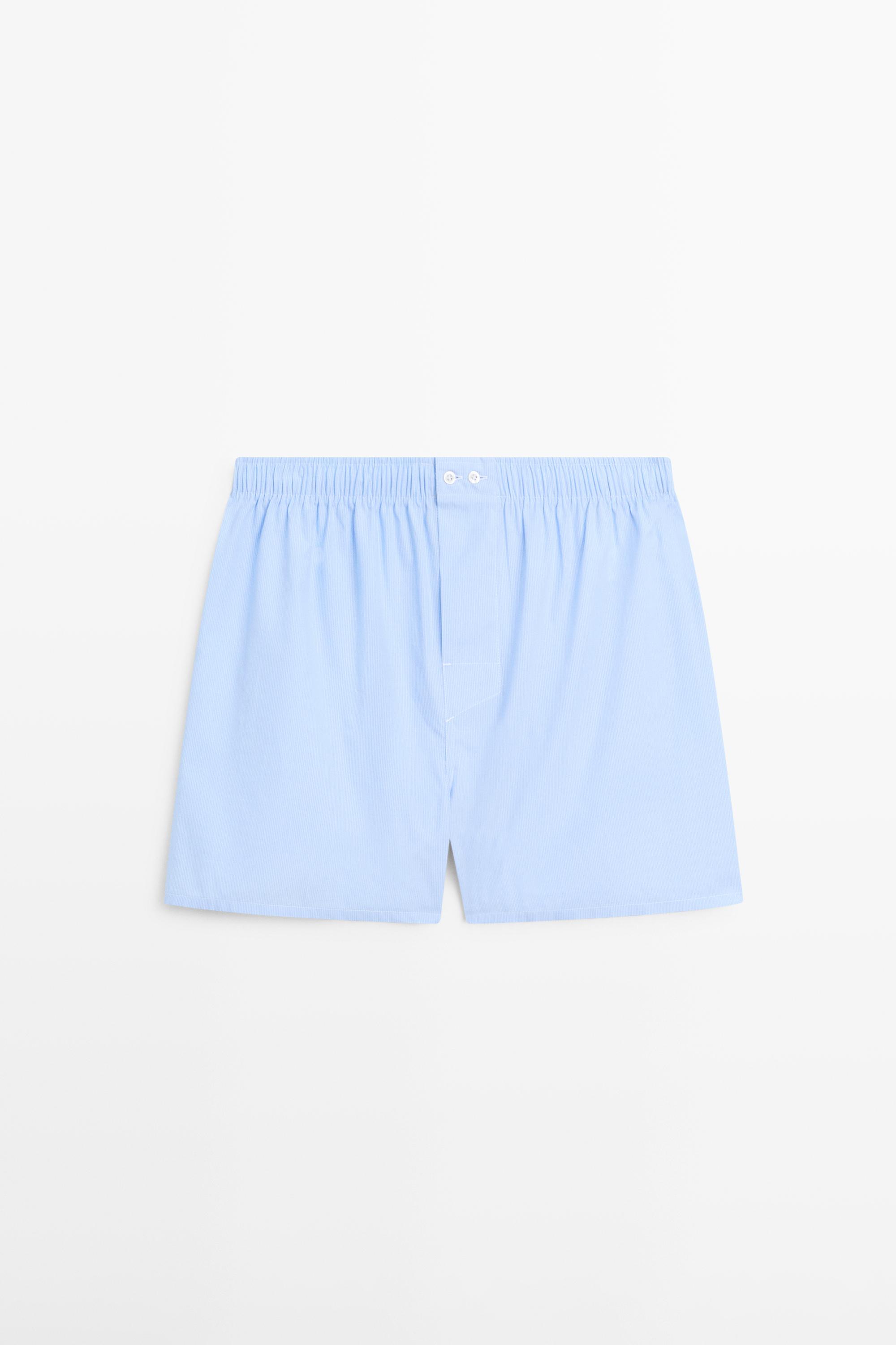 100% cotton striped boxers — SKY BLUE