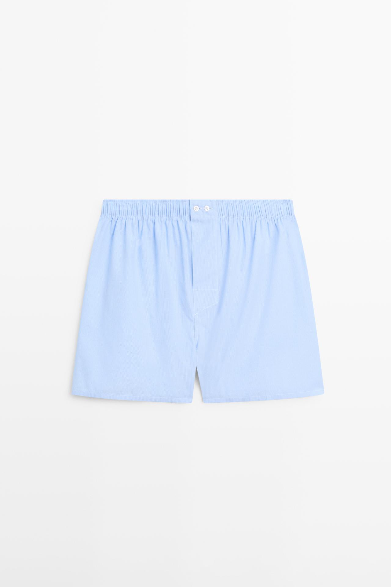 Boxer A Righe 100% Cotone - Celeste - M - Massimo Dutti - Maschile