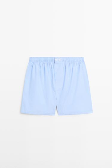100% cotton striped boxers — SKY BLUE 1